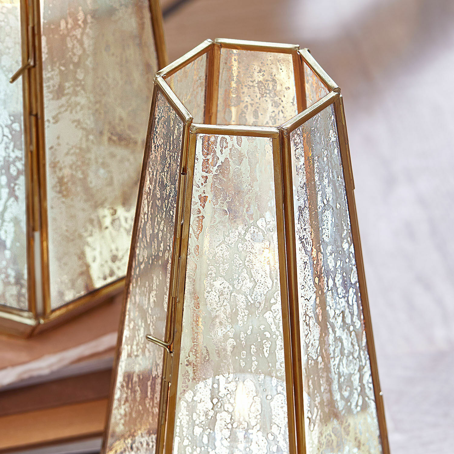 Lot de 2 photophores Mouniza