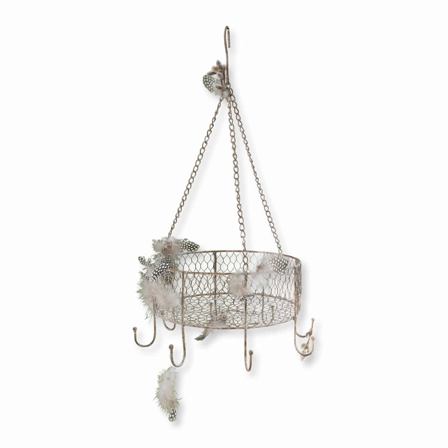 Hangmand Wingaerde Hangende metalen haak in antiek brons met gaas en haken voor decoratieve opslag en ophanging
