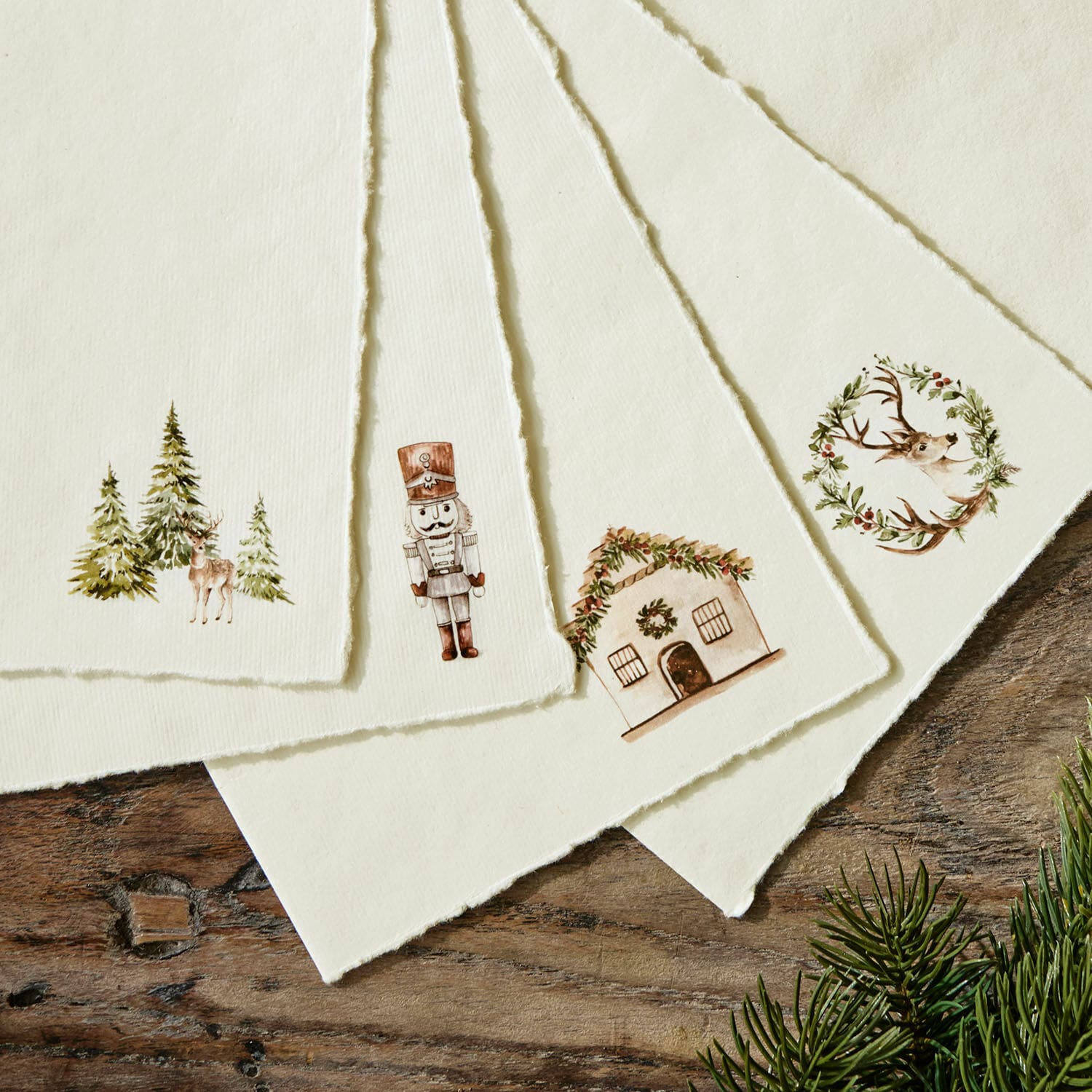 Lot de 4 cartes de vœux Lorandis