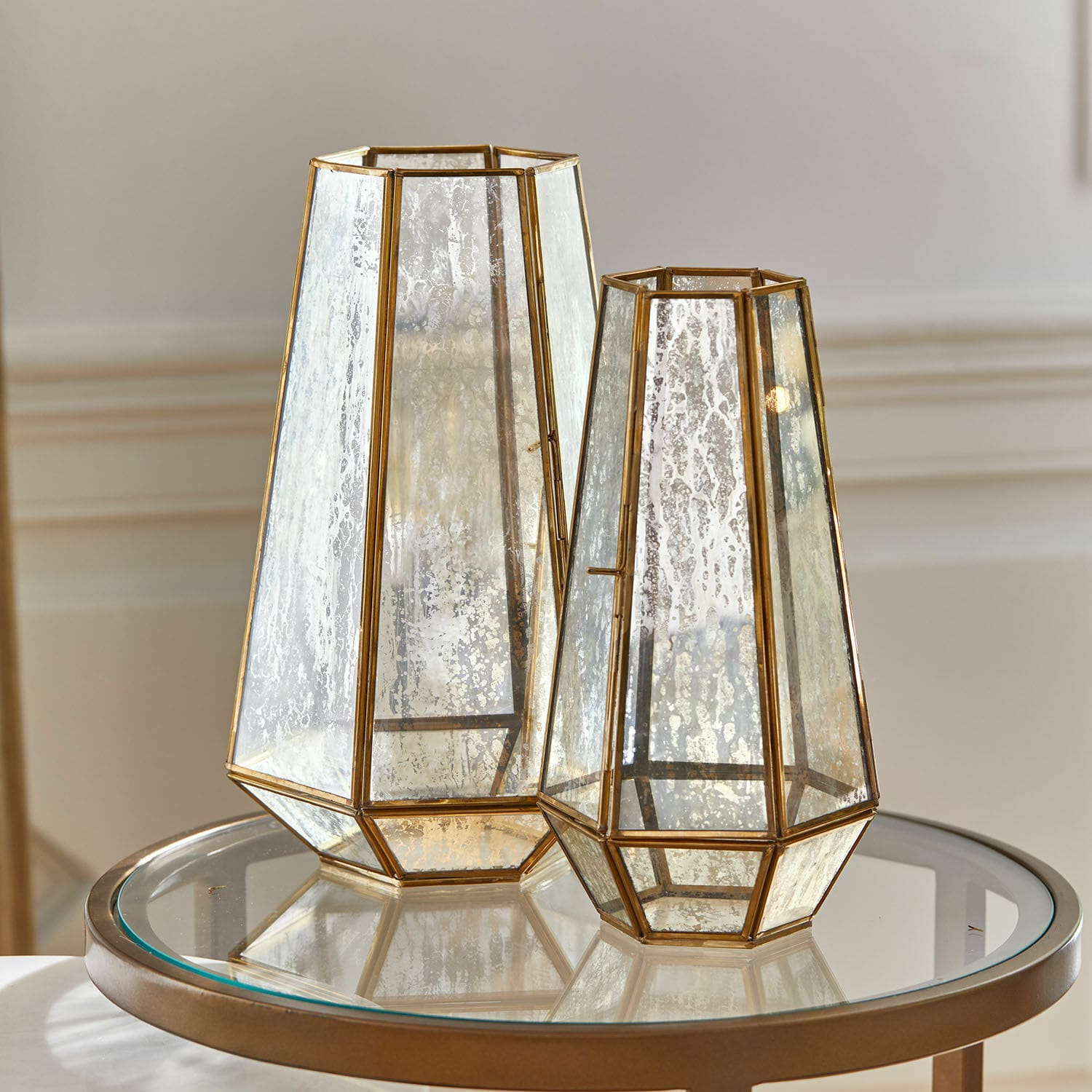 Lot de 2 photophores Mouniza