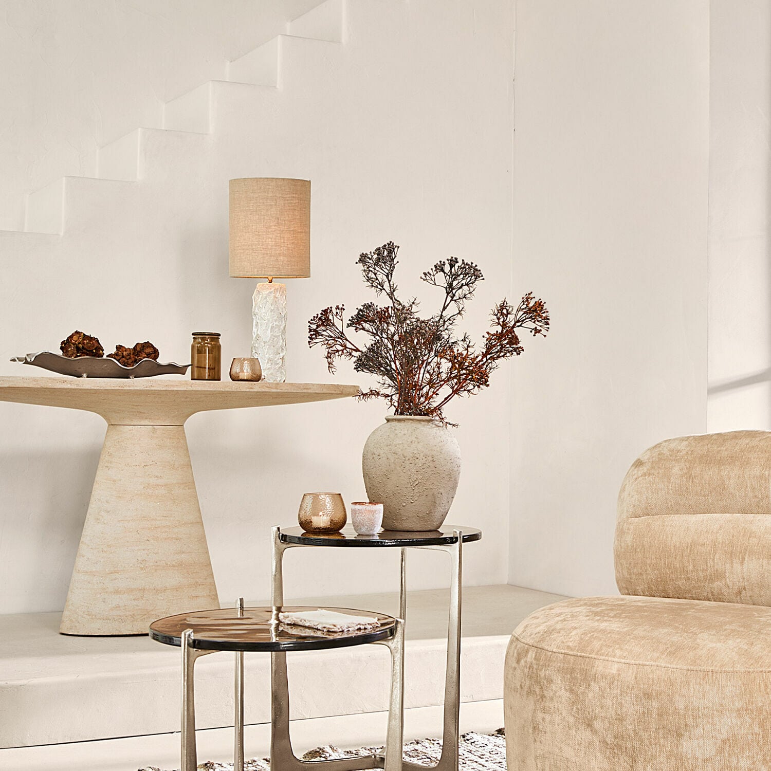 Lot de 4 fleurs décoratives Jennings