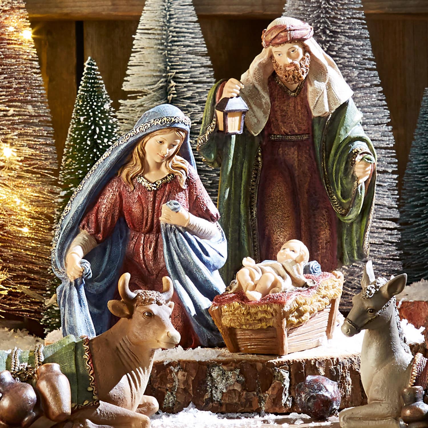 Lot de 11 figurines de crèche Christi