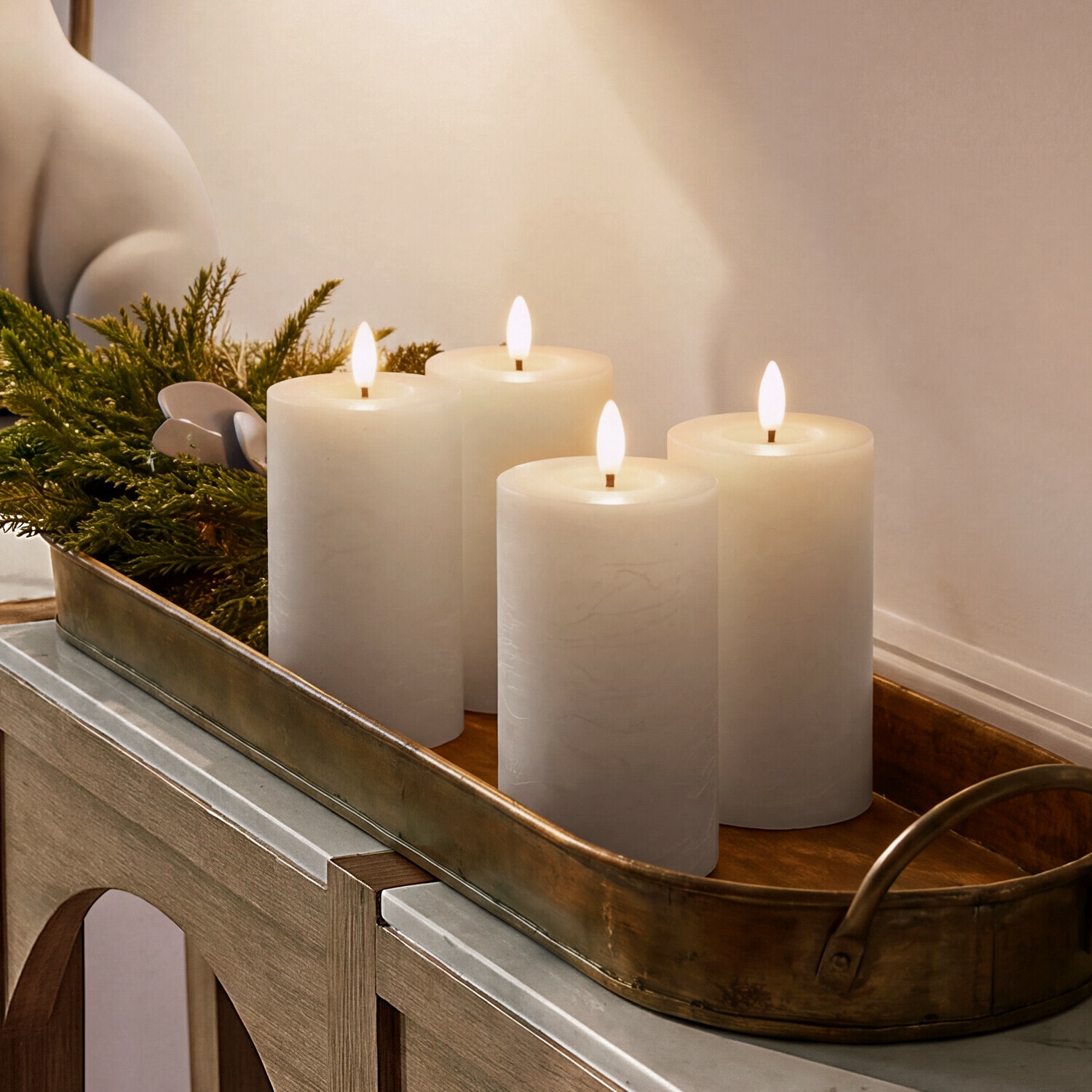 Ledstompkaars set van 4 Rimfalla