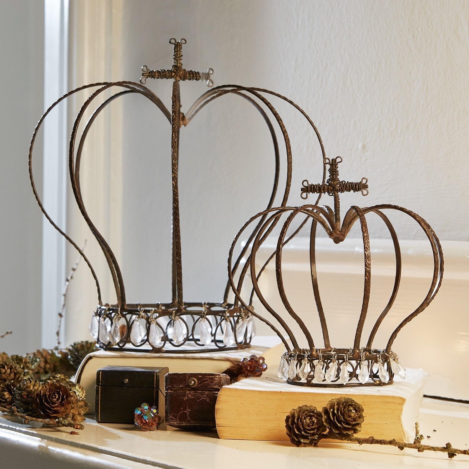 Lot de 2 décorations couronne Burford