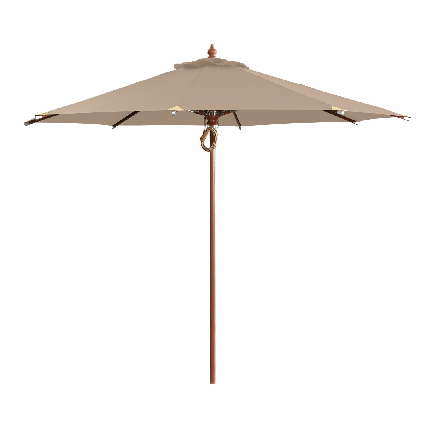 taupe Grote Brent tuinstoel parasol in taupe met houten frame, perfect voor terras en tuin