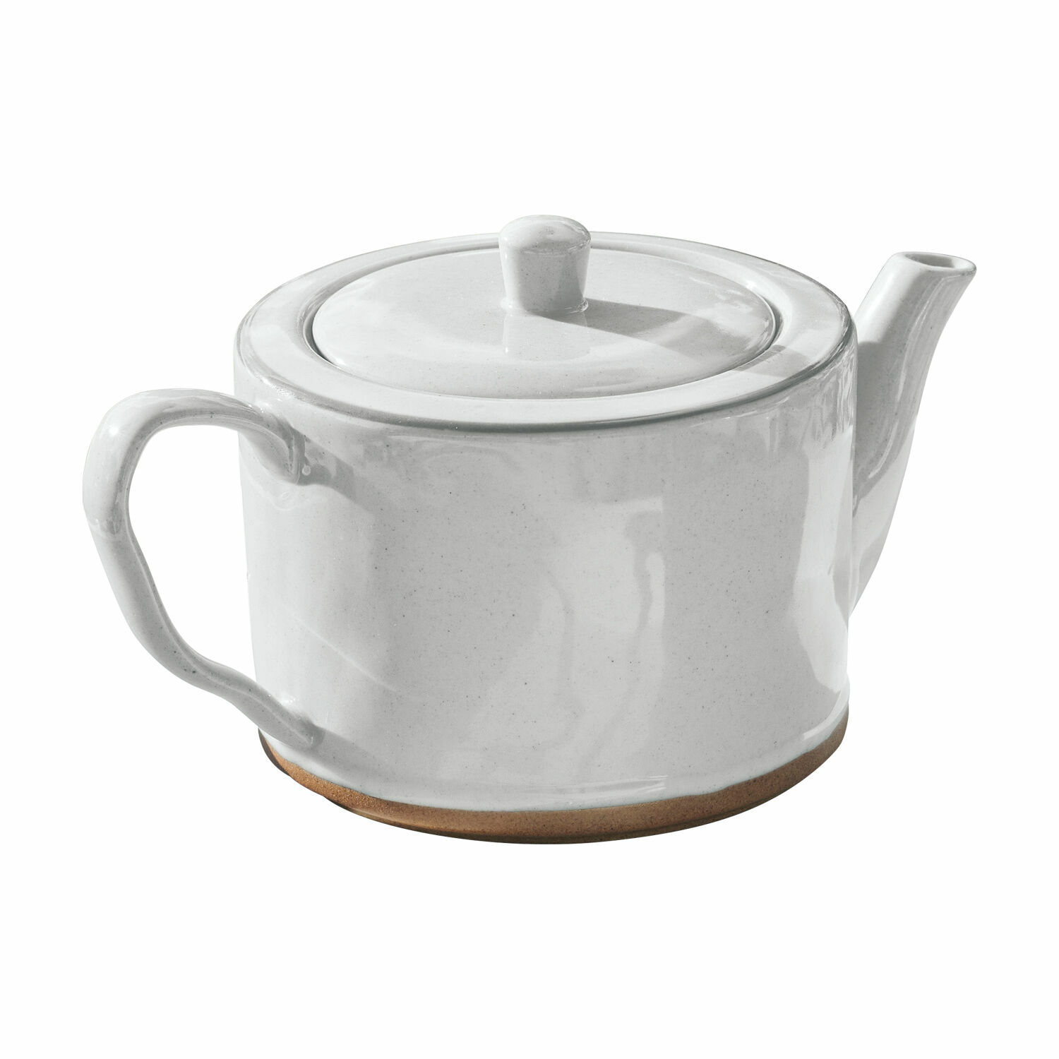 wit Witte keramische theepot met deksel en handvat, klassiek ontwerp voor de keuken