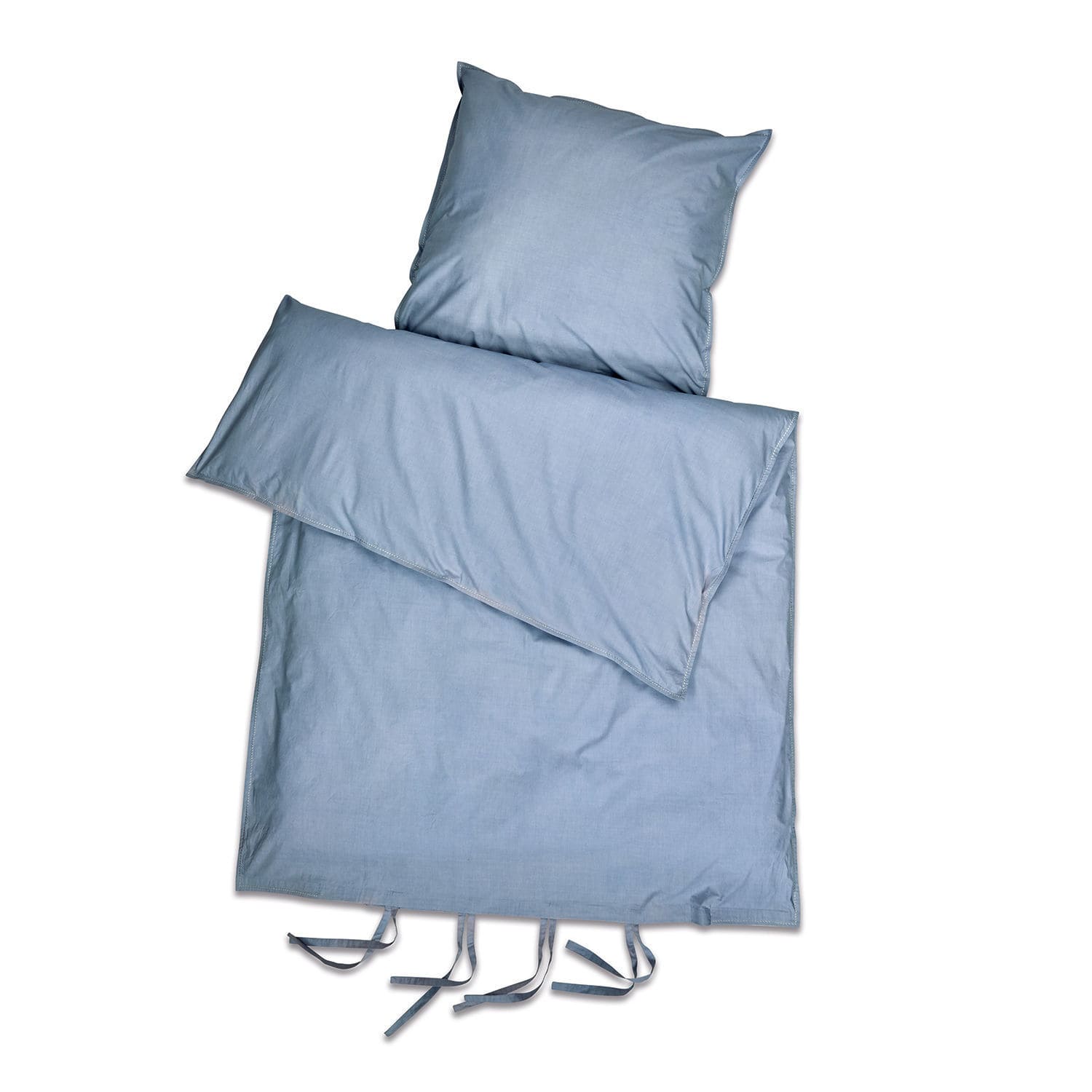 Monthelie beddengoed van blauw katoen met strikjes, zacht en comfortabel voor slaapkamer