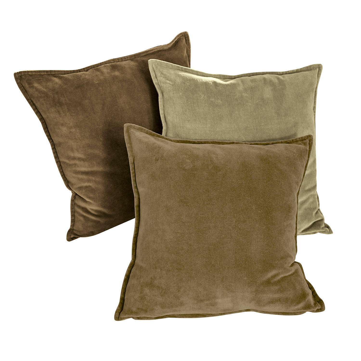 beige/bruin Set van 3 Lumeau kussenhoezen van zacht materiaal in beige en bruin voor woondecoratie