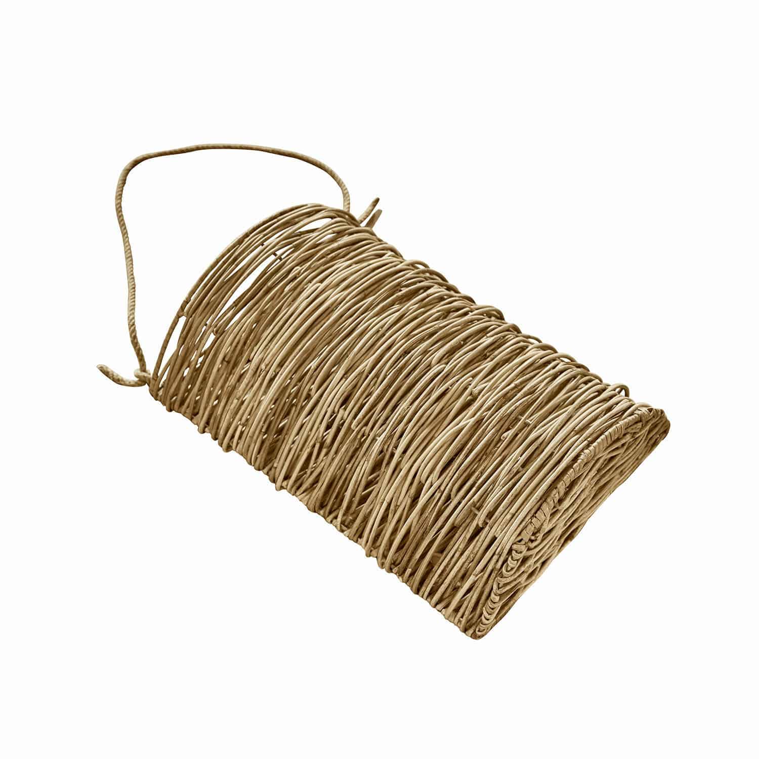 Panier Brantwood Lanterne en osier naturel beige avec poignée, décoration intérieure et extérieure élégante