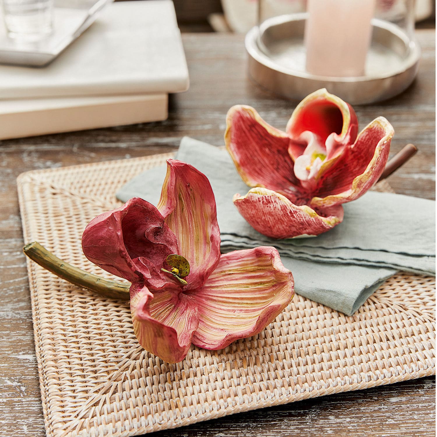 Lot de 2 fleurs décoratives Jasna