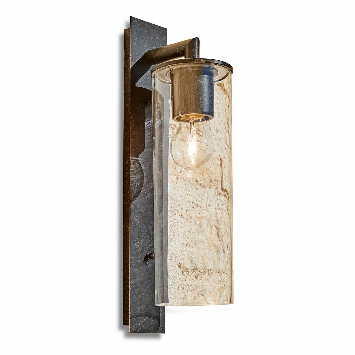 Applique extérieure Clisson Applique murale en métal noir avec abat-jour en verre transparent, éclairage moderne pour intérieur