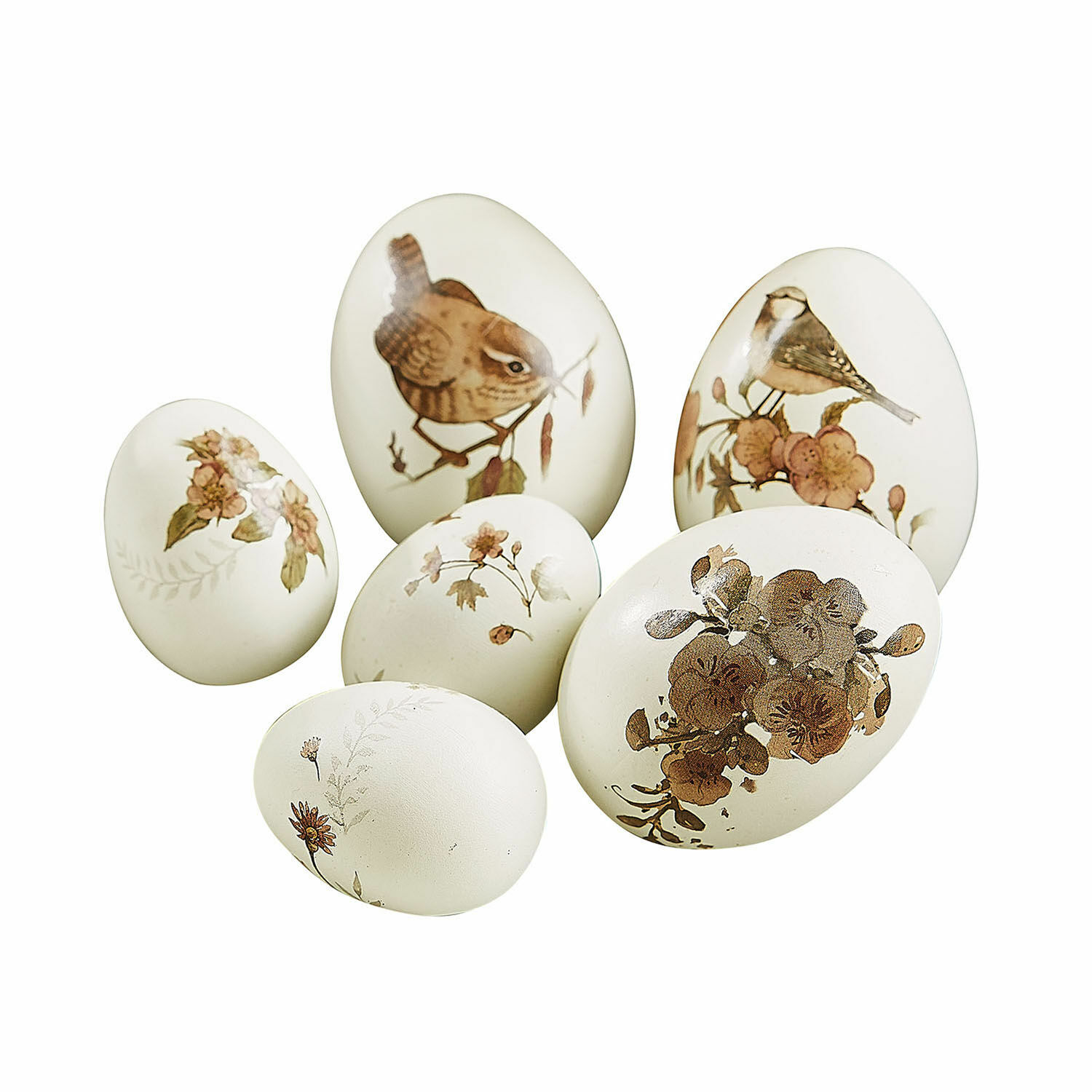 Lot de 6 œufs décoratifs Sylphette