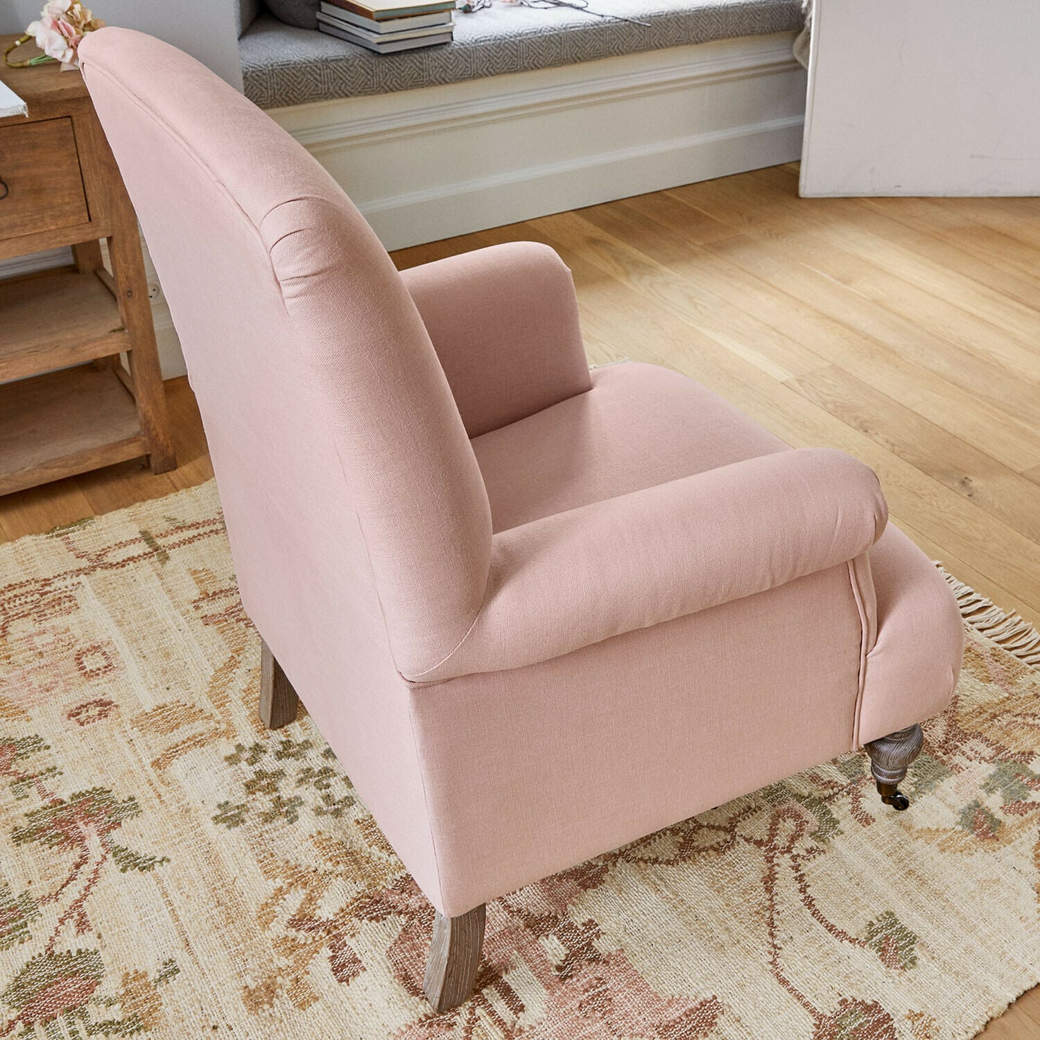Fauteuil met hocker Rose de Lumière