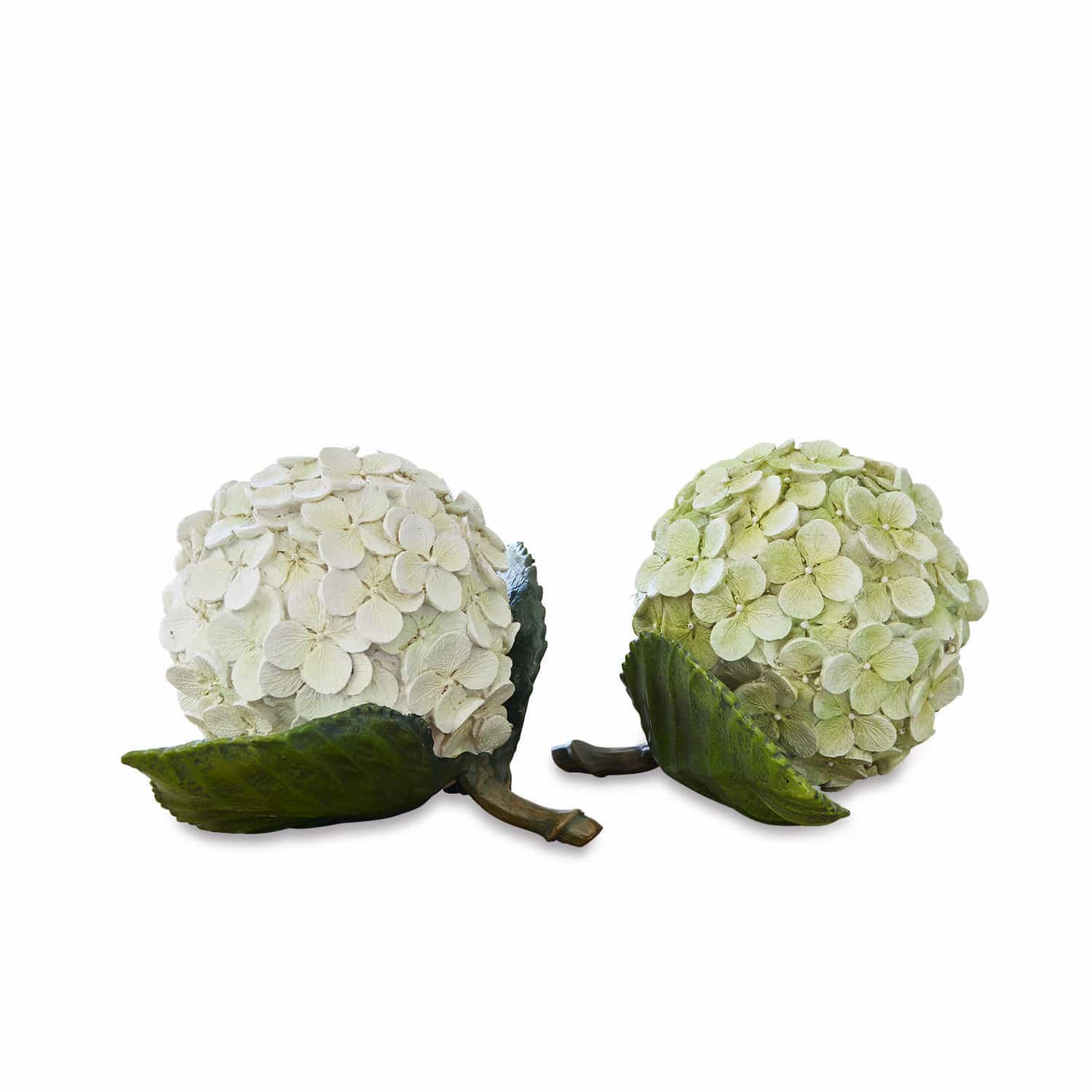 vert/blanc Lot de 2 fleurs décoratives hortensia vert et blanc pour décoration intérieure élégante