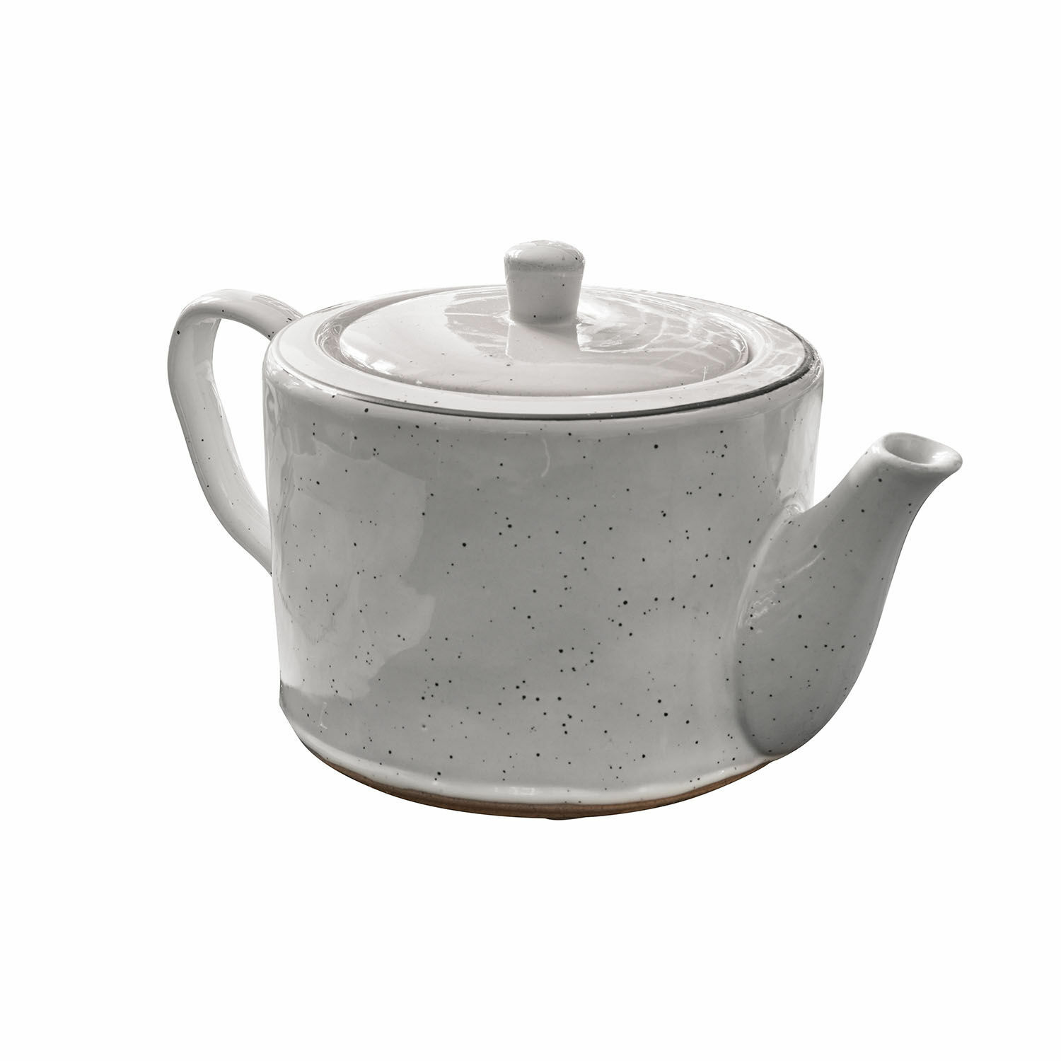 Théière grise en céramique Biarritz avec couvercle et taches noires pour thé