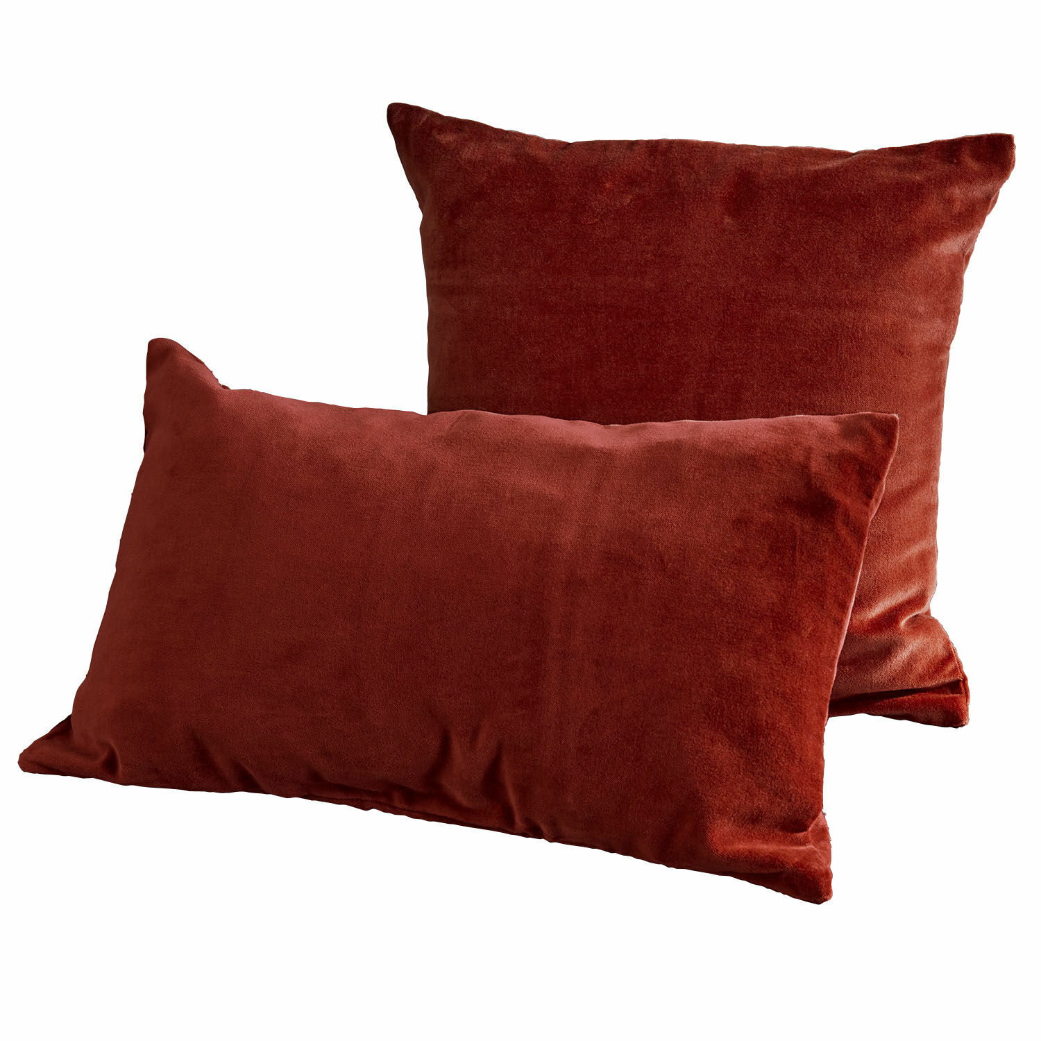 Lot de 2 housses de coussins Tavoliera Ensemble de deux coussins décoratifs en velours rouge doux pour salon et chambre à coucher