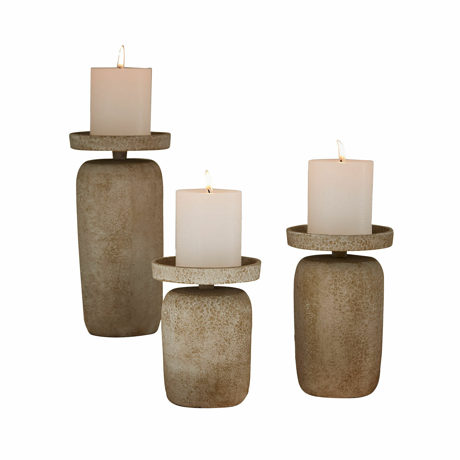 Lot de 3 bougeoirs Amsley