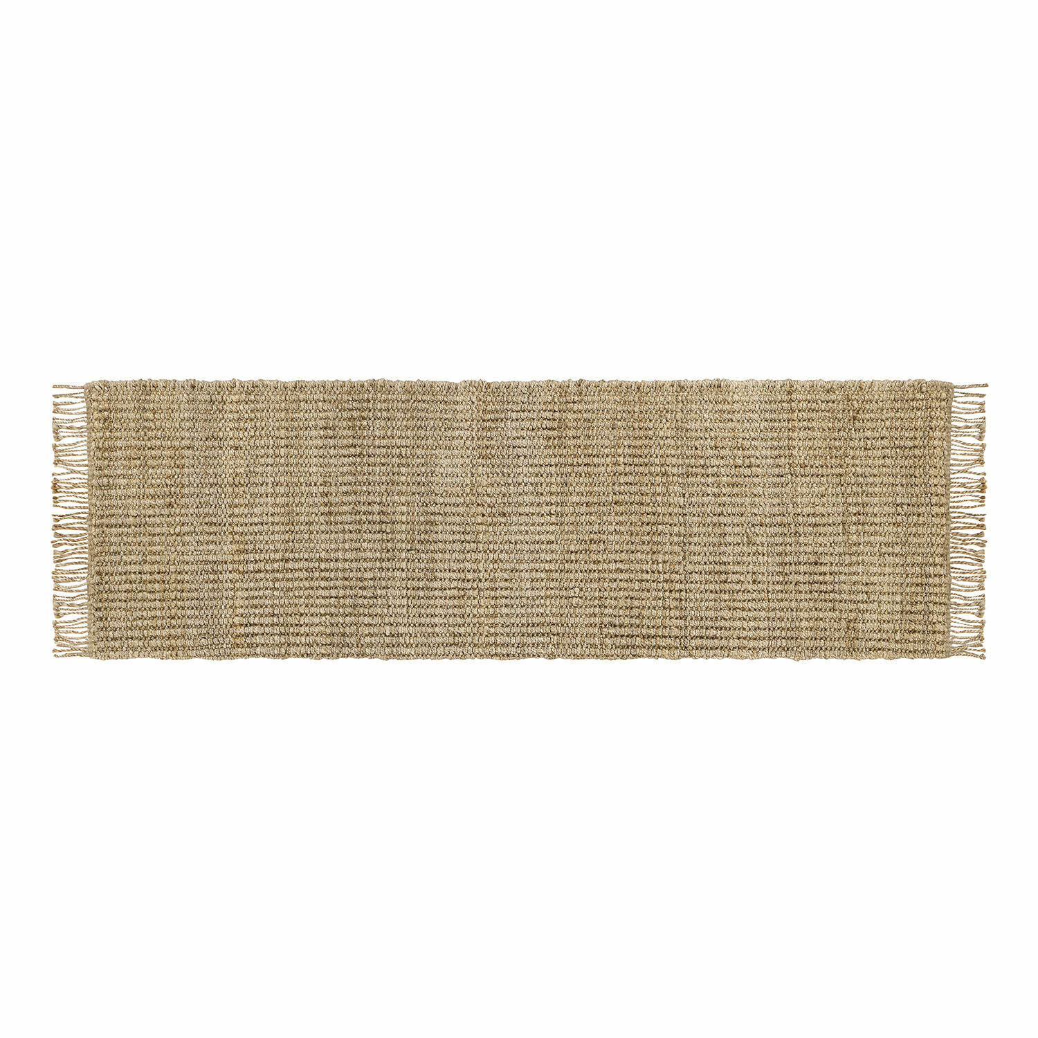 Tapis long Hermitage Tapis beige en jute avec franges sur les côtés, matériau naturel, décoration intérieure