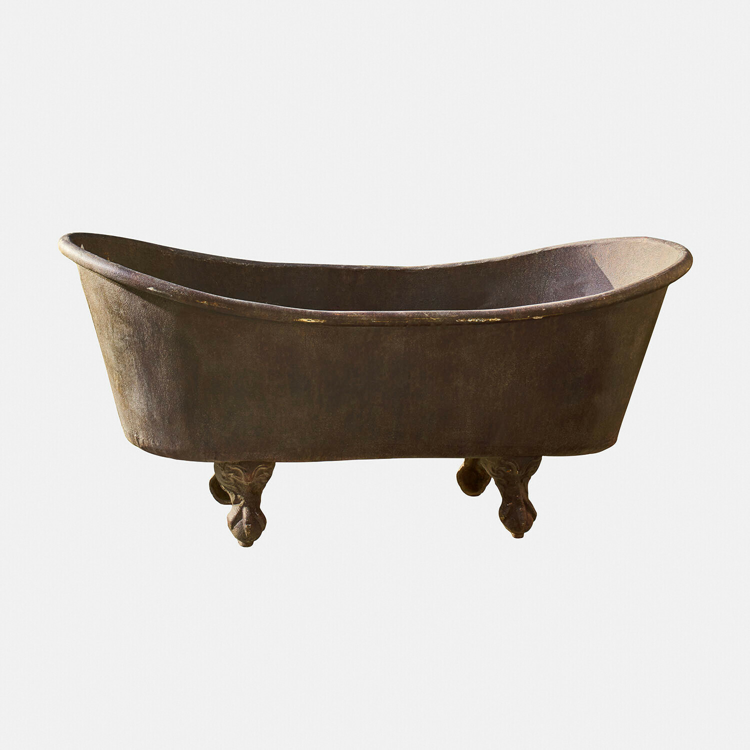 Baignoire décorative Brånholm Ancienne baignoire en fonte rouillée avec pieds décoratifs, élément vintage pour salle de bain
