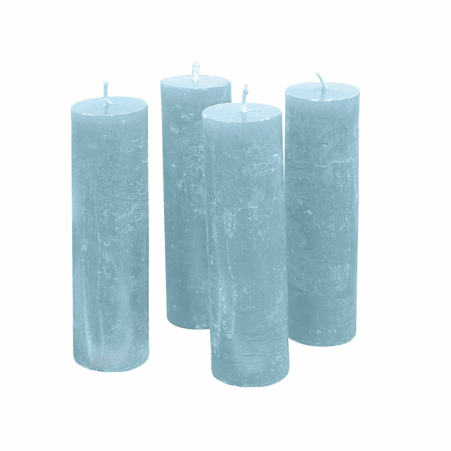 blauw Set van 4 blauwe Muriel kaarsen van was, interieurdecoratie en sfeerverlichting