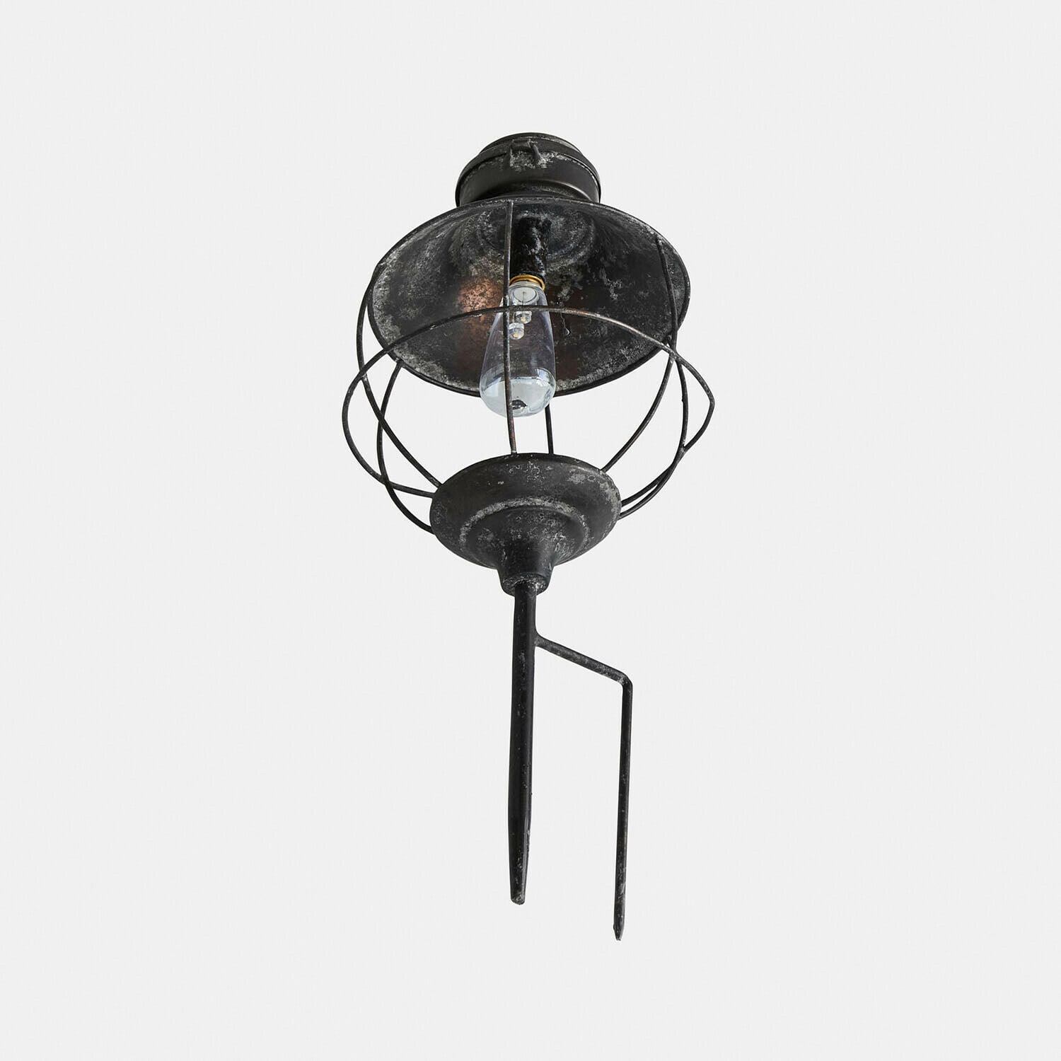 Lanterne solaire Trelonne Lampe de jardin noire en métal avec abat-jour et ampoule, éclairage extérieur décoratif