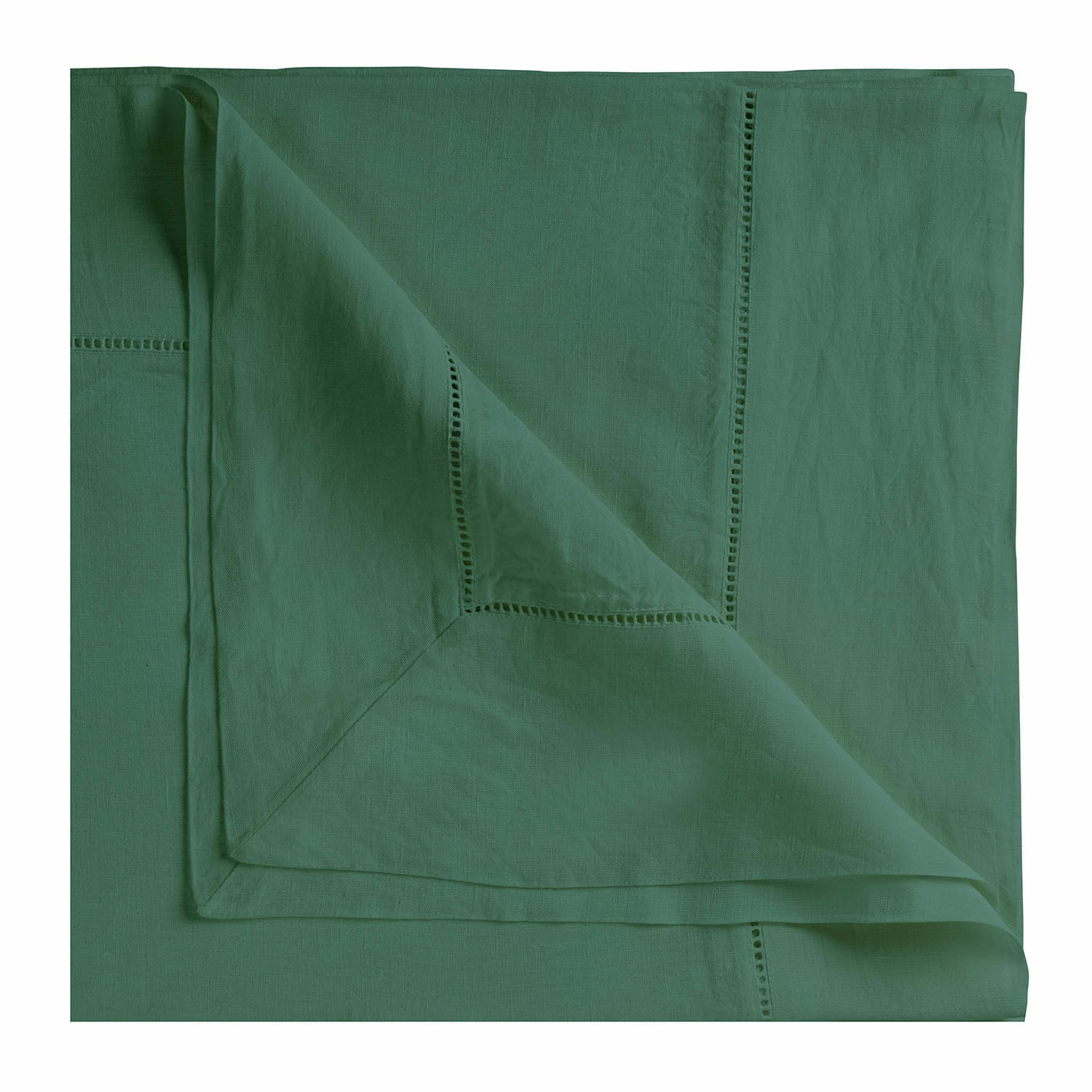 Tafelkleed Covent Garden Groene linnen tafelkleed met fijne borduur, perfect voor natuurlijke tafeldecoratie