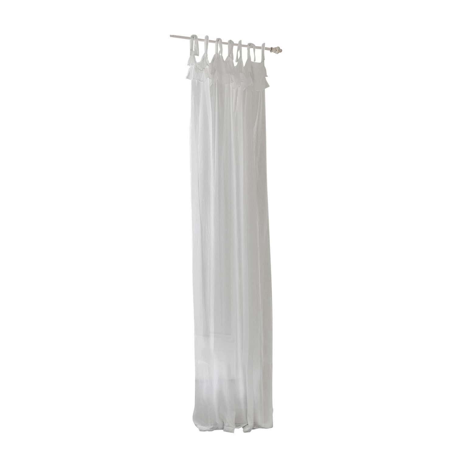 Gordijn Lawnside Witte, lichte tule gordijn met decoratieve lussen om op te hangen, raamdecoratie voor woonkamer