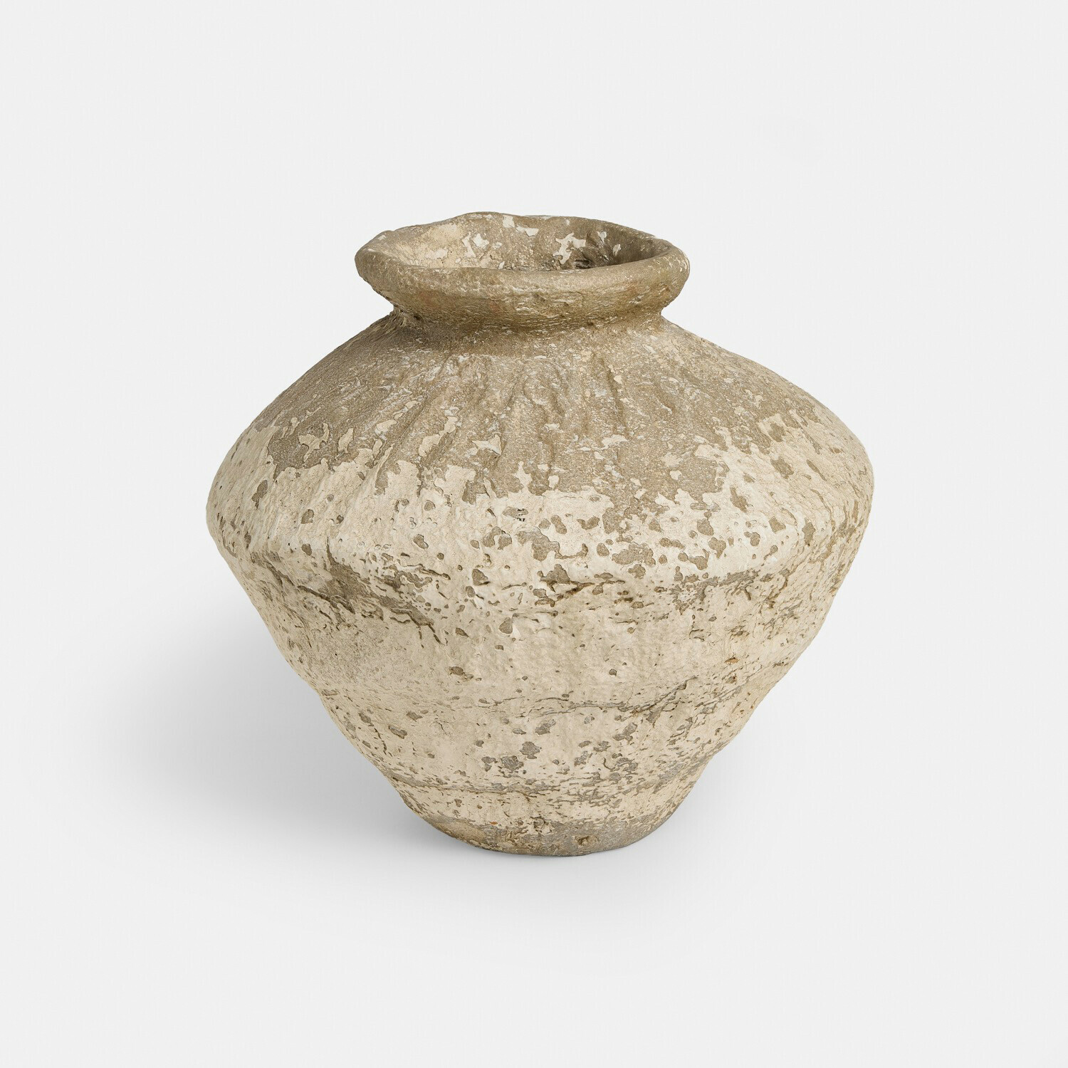 Vase Moravinos Grand vase en grès beige avec finition rustique pour décoration intérieure naturelle