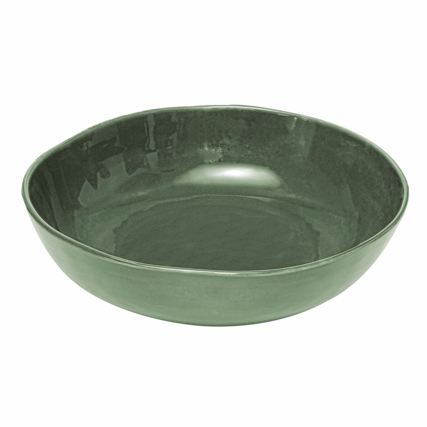 Bol Calvi en céramique verte avec finition lisse, parfait pour servir des plats.