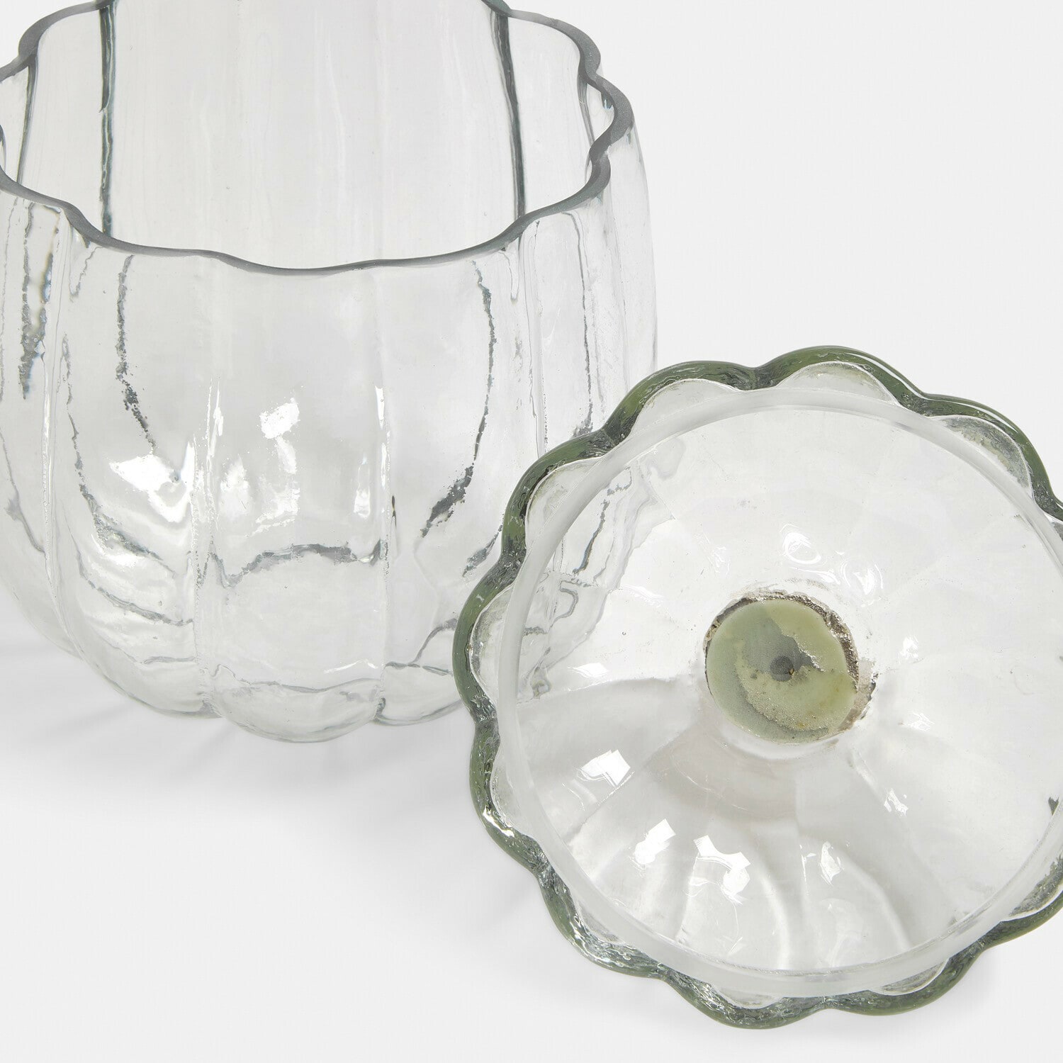 Lot de 3 bonbonnières en verre Alérisse