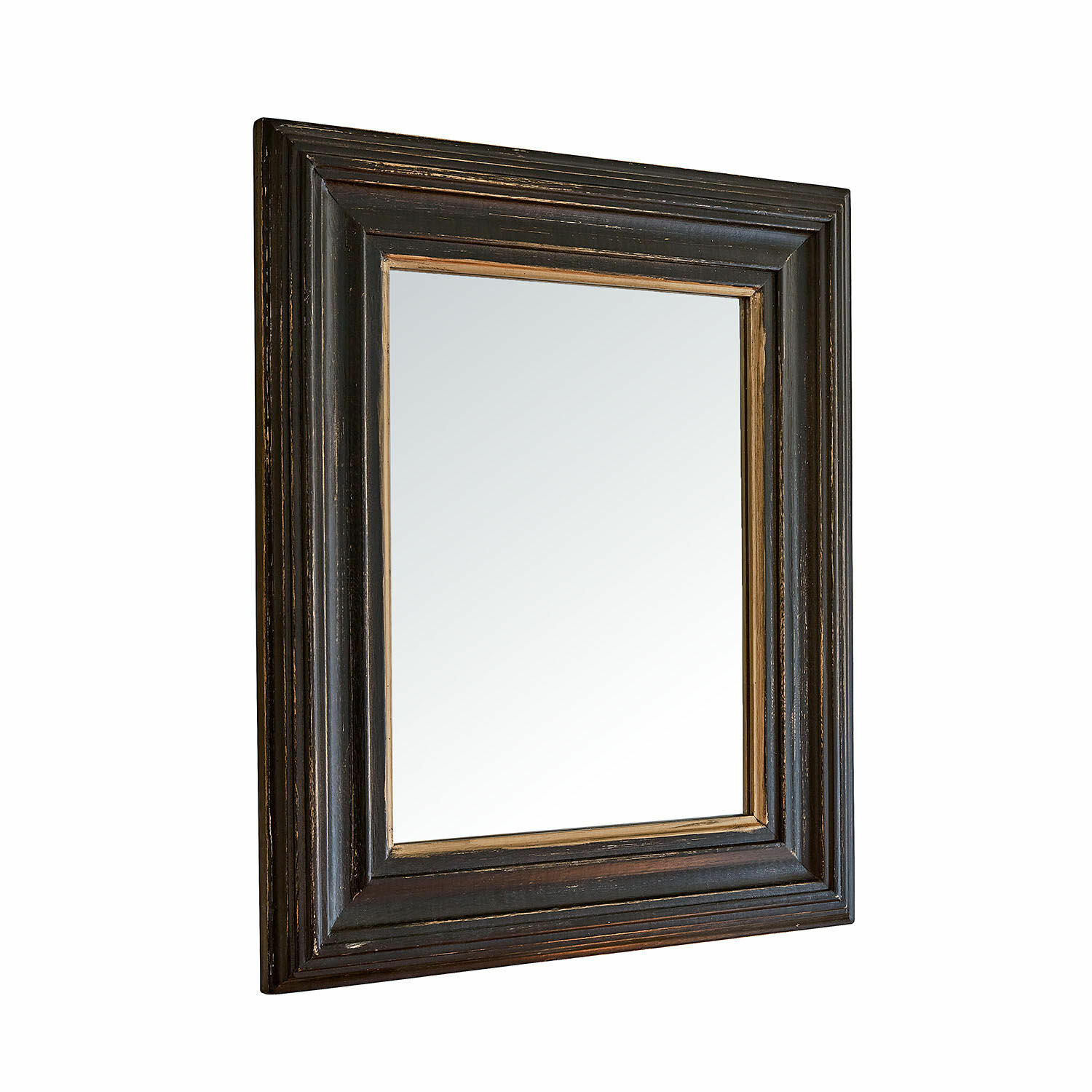 Miroir Valcienne Miroir carré avec cadre en bois foncé au style rustique pour décoration intérieure