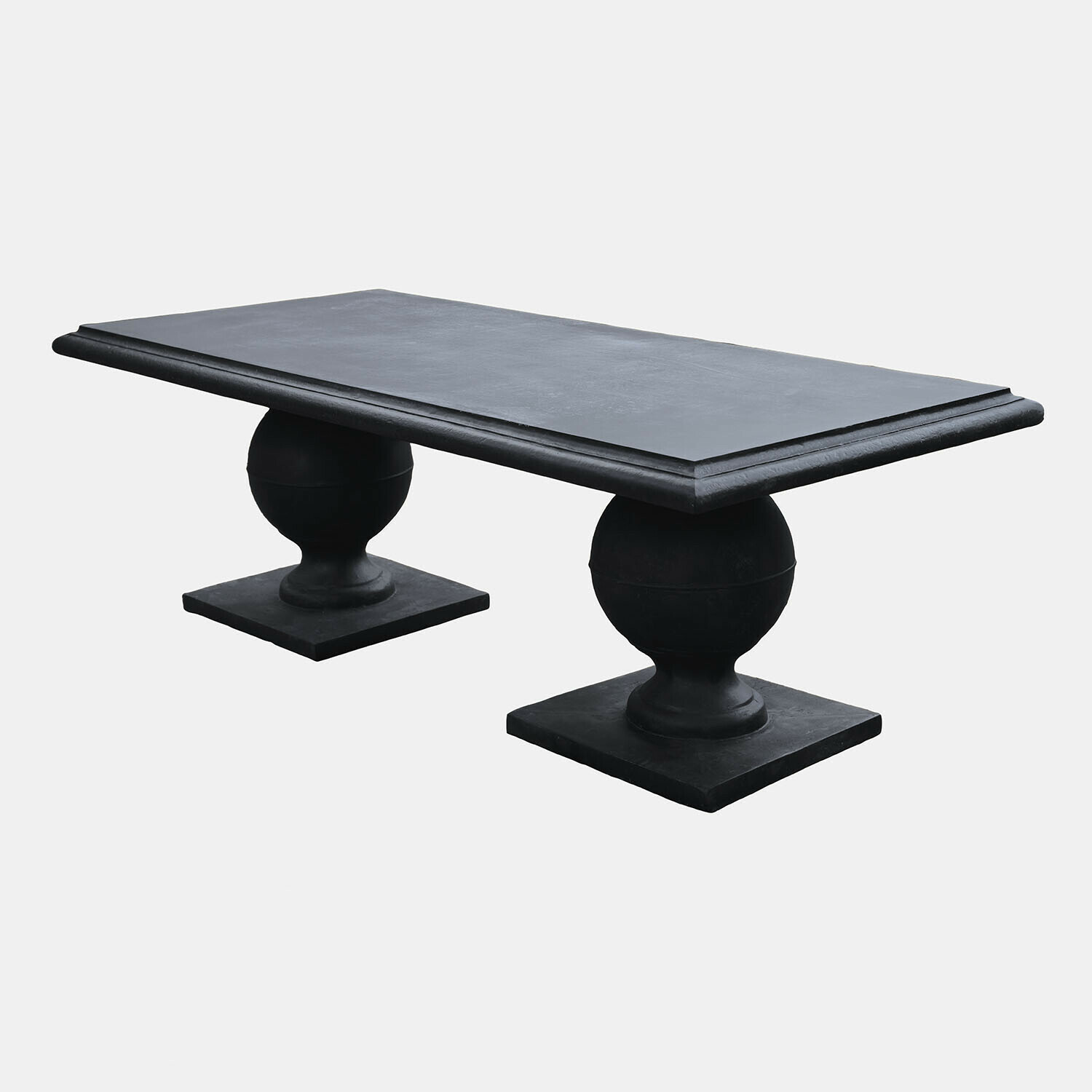 marron vieilli Table Talvero en bois couleur brun antique avec plateau massif et pieds ronds, meuble de salon
