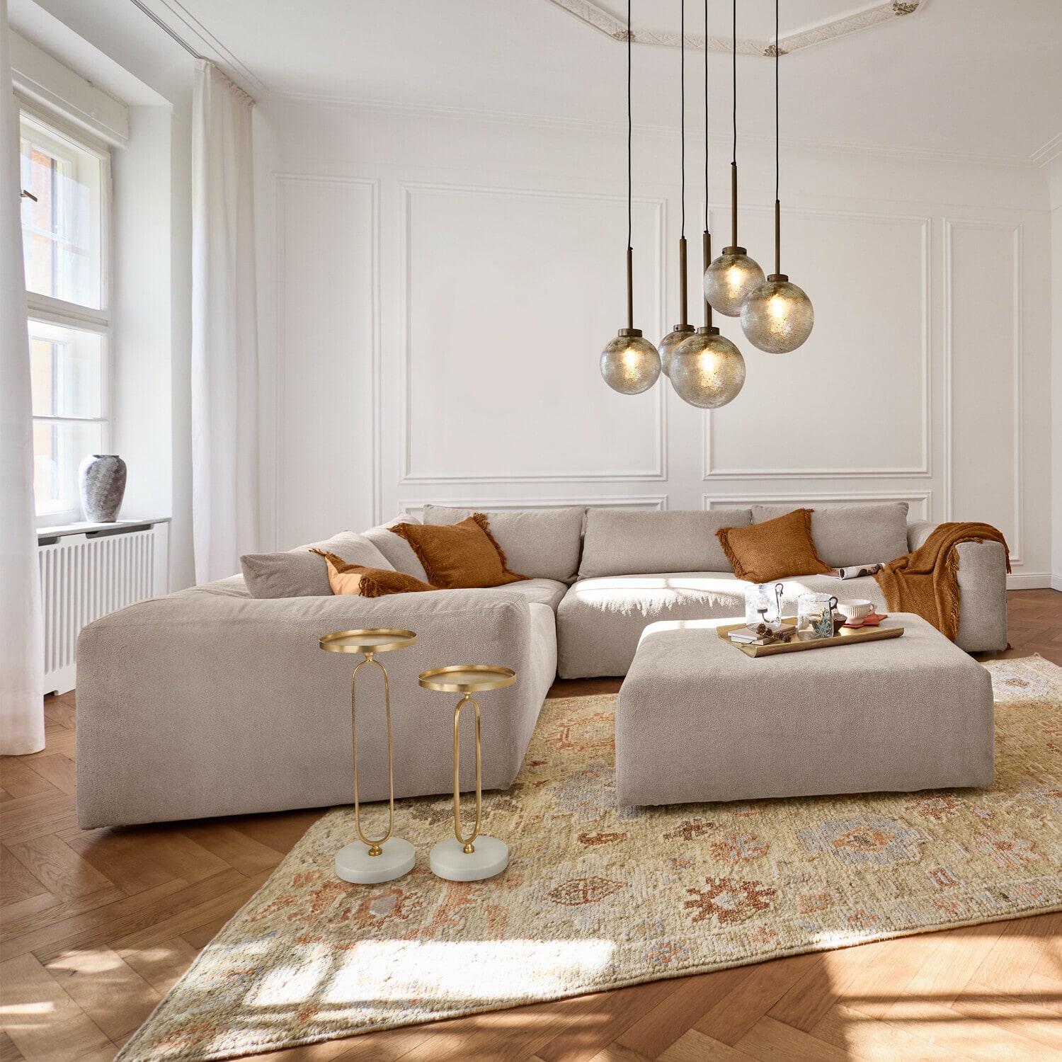 Canapé modulable avec pouf Northcombe