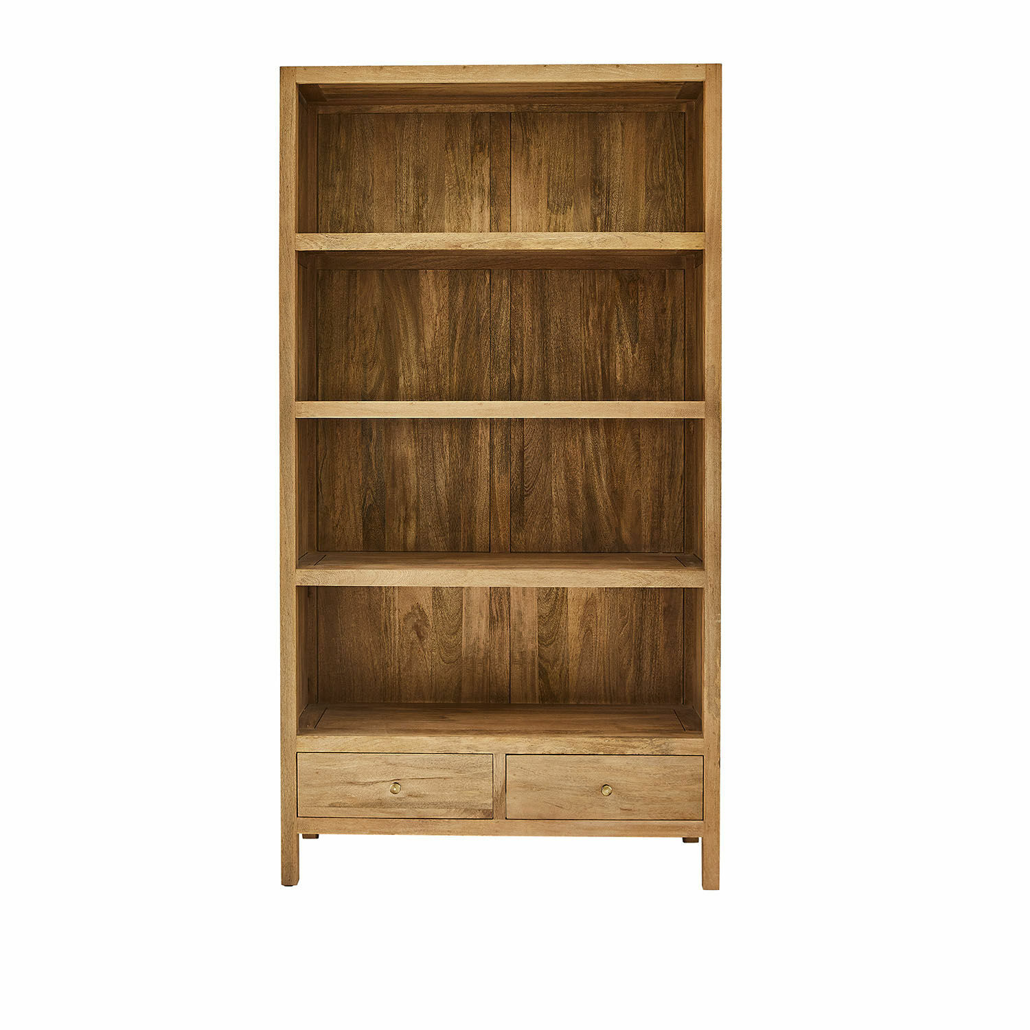 Étagère Dalesford Étagère en bois naturel avec quatre niveaux et deux tiroirs pour rangement pratique