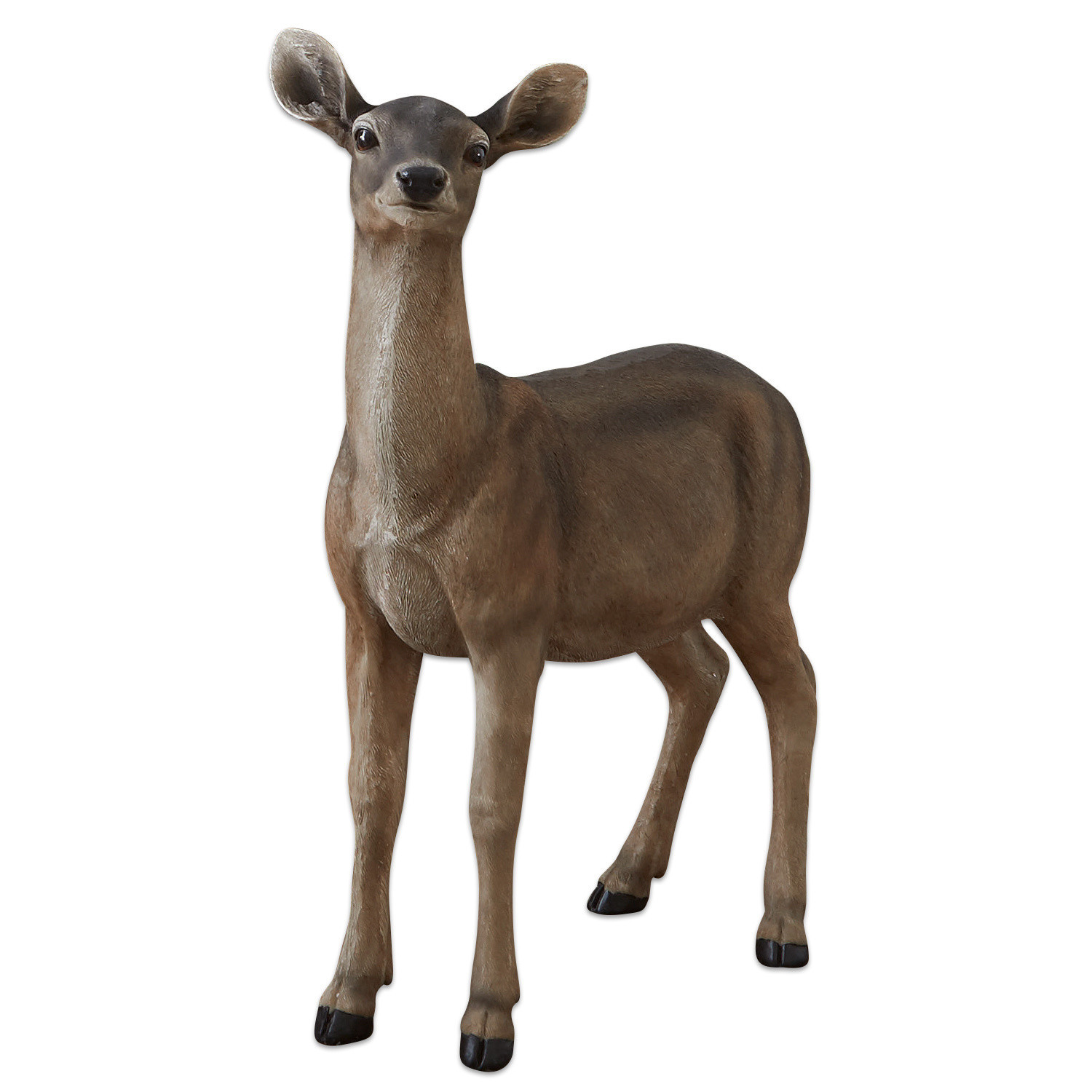 Biche Ruud Figurine décorative de cerf marron naturel pour décoration intérieure et extérieure