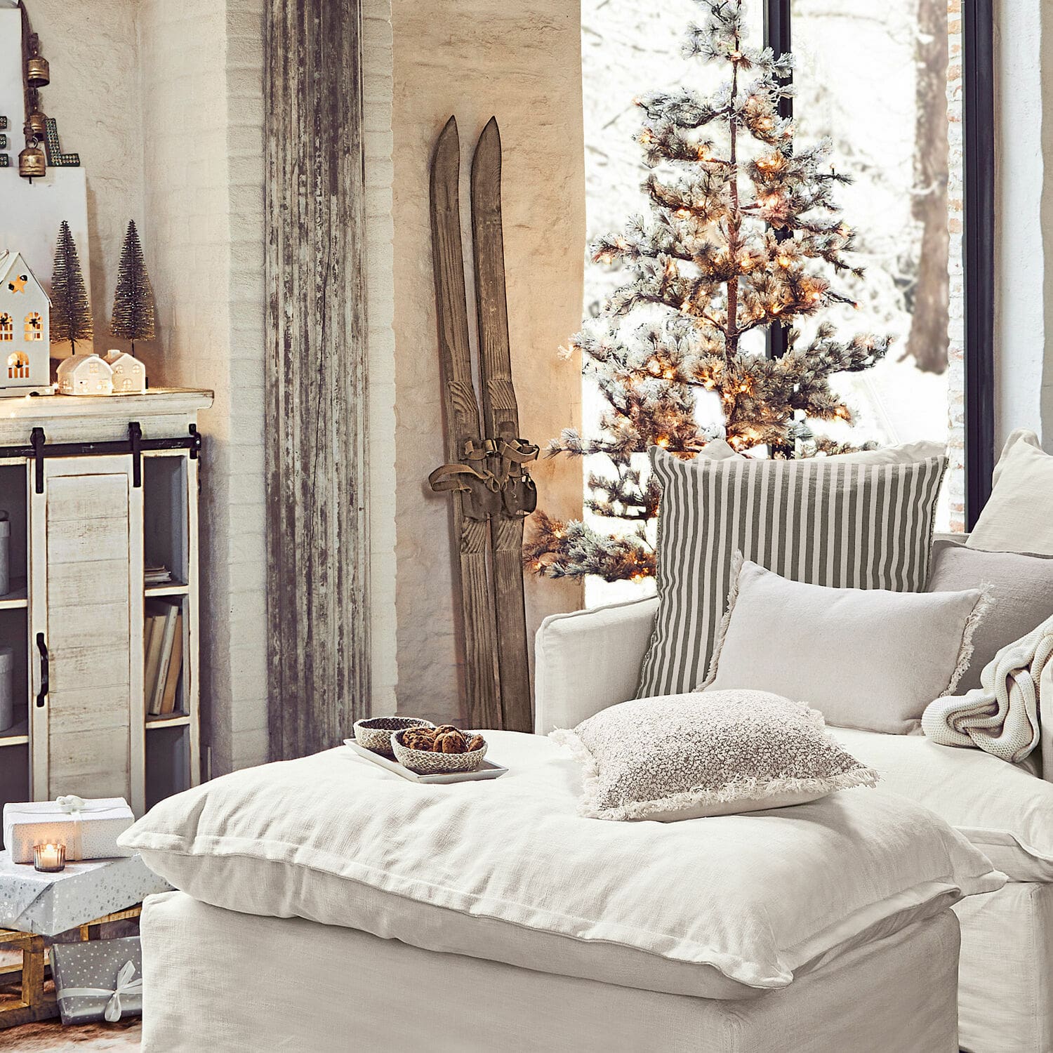 Decoratieve ski set van 2 Lambeth
