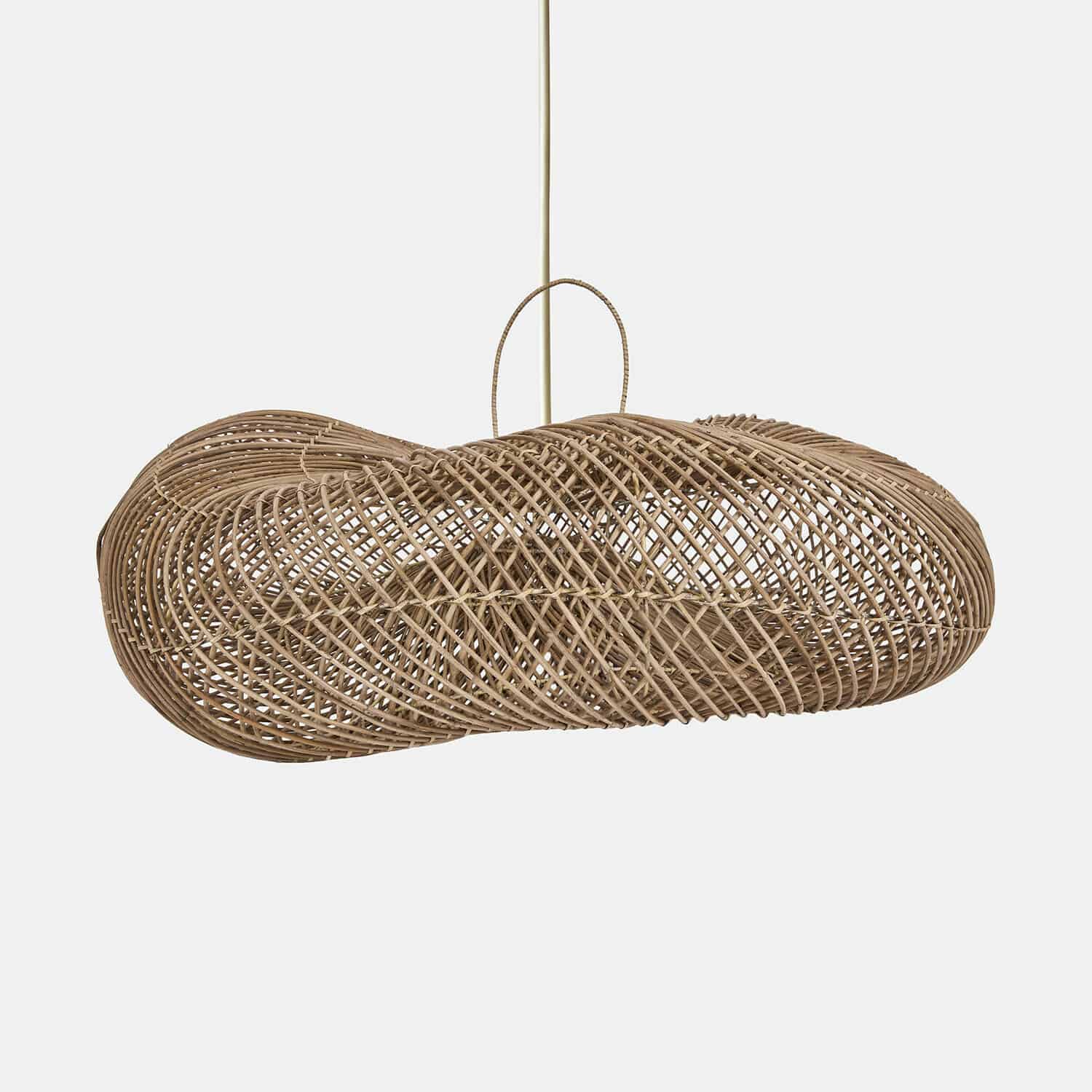 Lampenkap Amariel Hanglamp van natuurlijk riet met modern opengewerkt ontwerp voor sfeervolle binnenverlichting