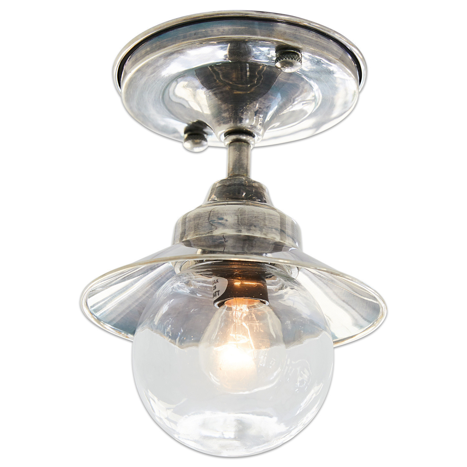 Hanglamp Melkior Metalen plafondlamp met doorzichtige glazen kap en gloeilamp, modern interieurverlichting ontwerp