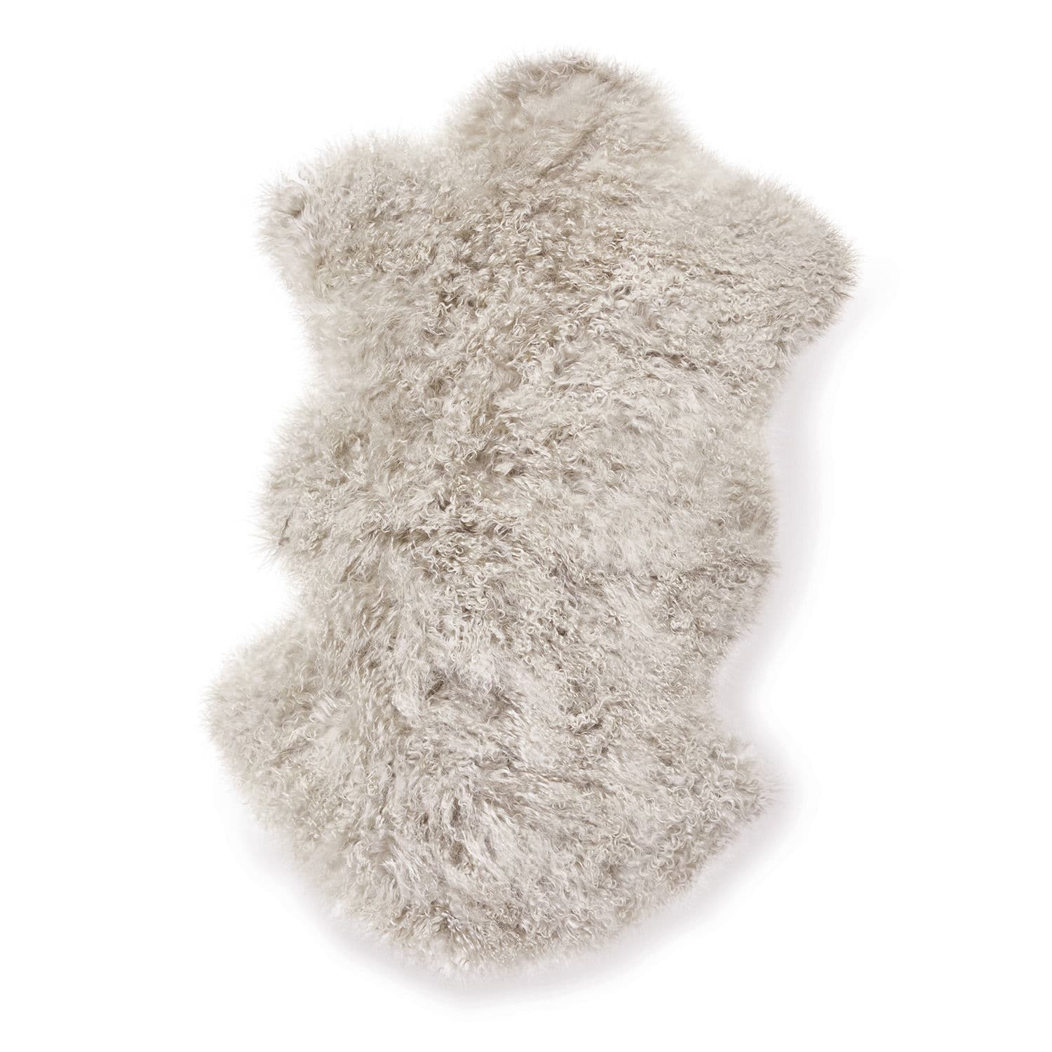 Peau d'agneau Gad Tapis doux gris en laine naturelle d'agneau avec texture bouclée pour décoration intérieure