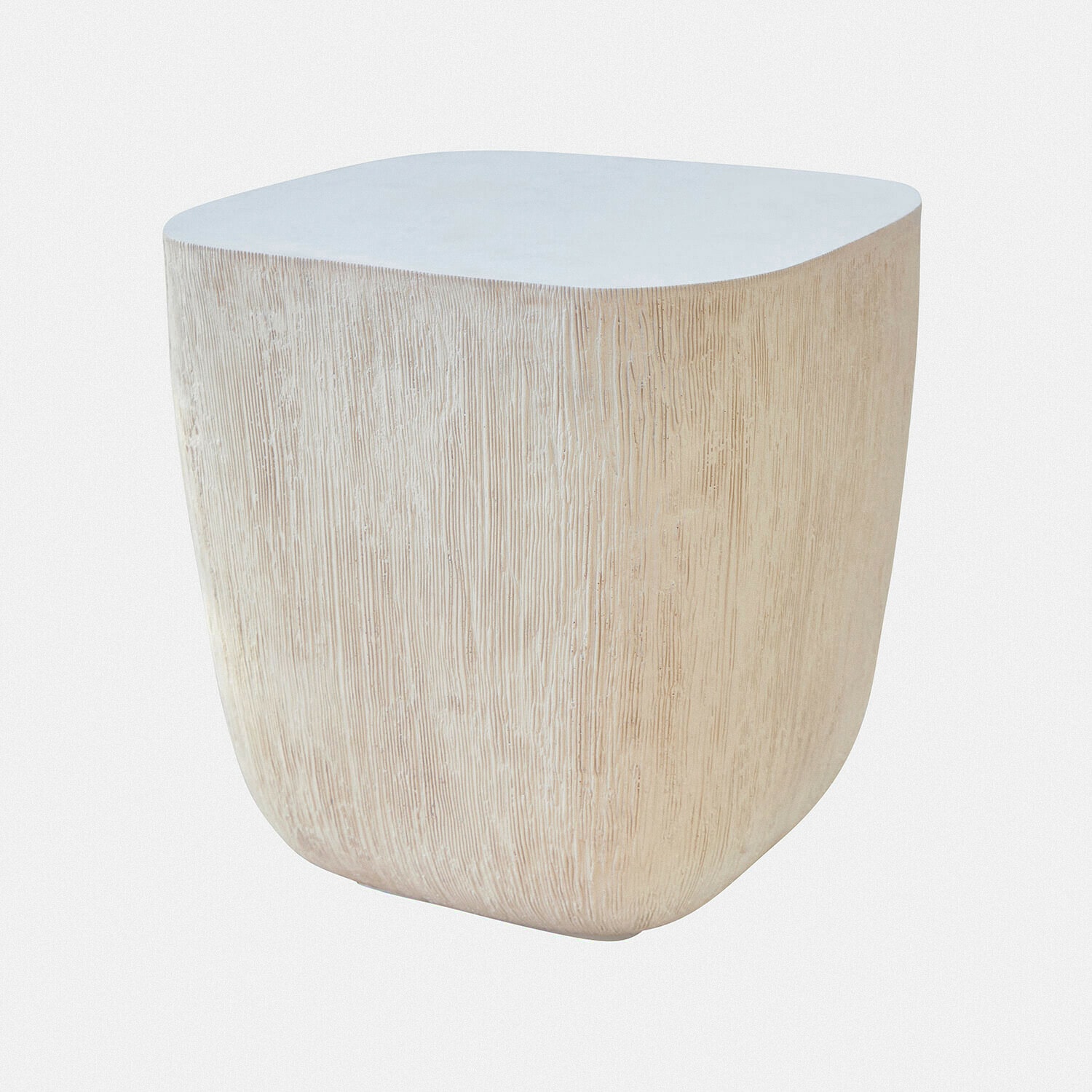 Table d’appoint Nélomiane Table d'appoint carrée en bois clair avec texture naturelle, meuble moderne pour salon