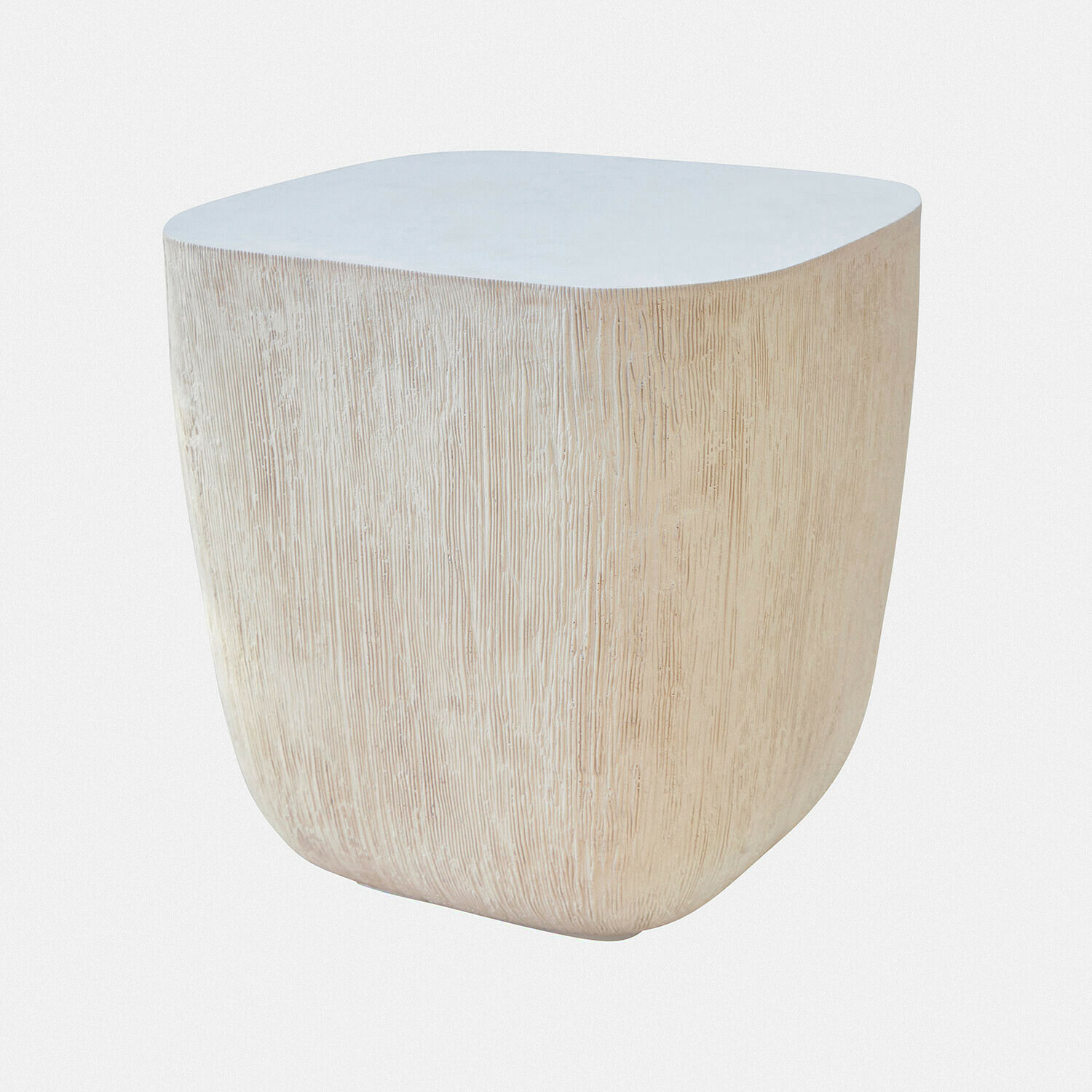 Bijzettafeltje Nélomiane Vierkante bijzettafel van licht hout met natuurlijke structuur, modern meubel voor woonkamer