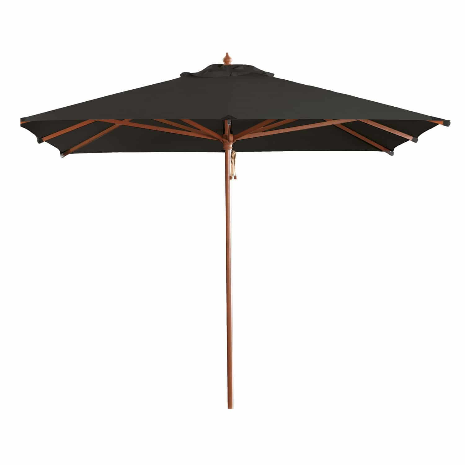 zwart Zwarte Barnet parasol met houten frame, perfect voor terras en tuin, zonbescherming