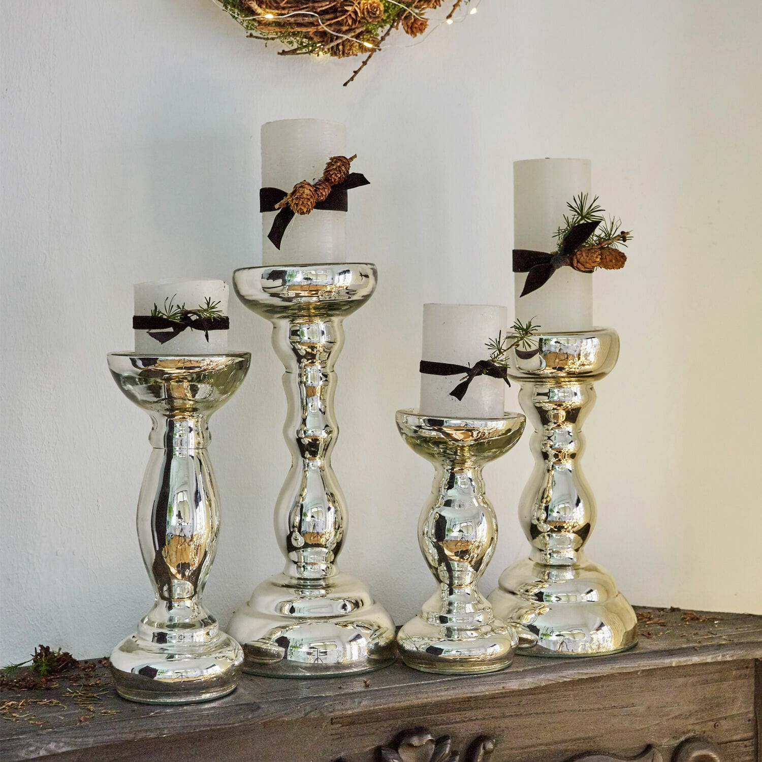 Lot de 4 bougeoirs Aajun