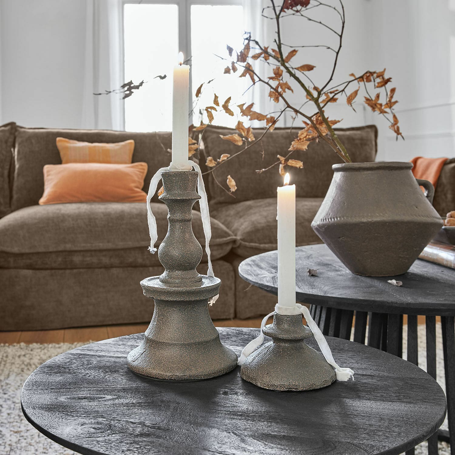 Lot de 2 bougeoirs 