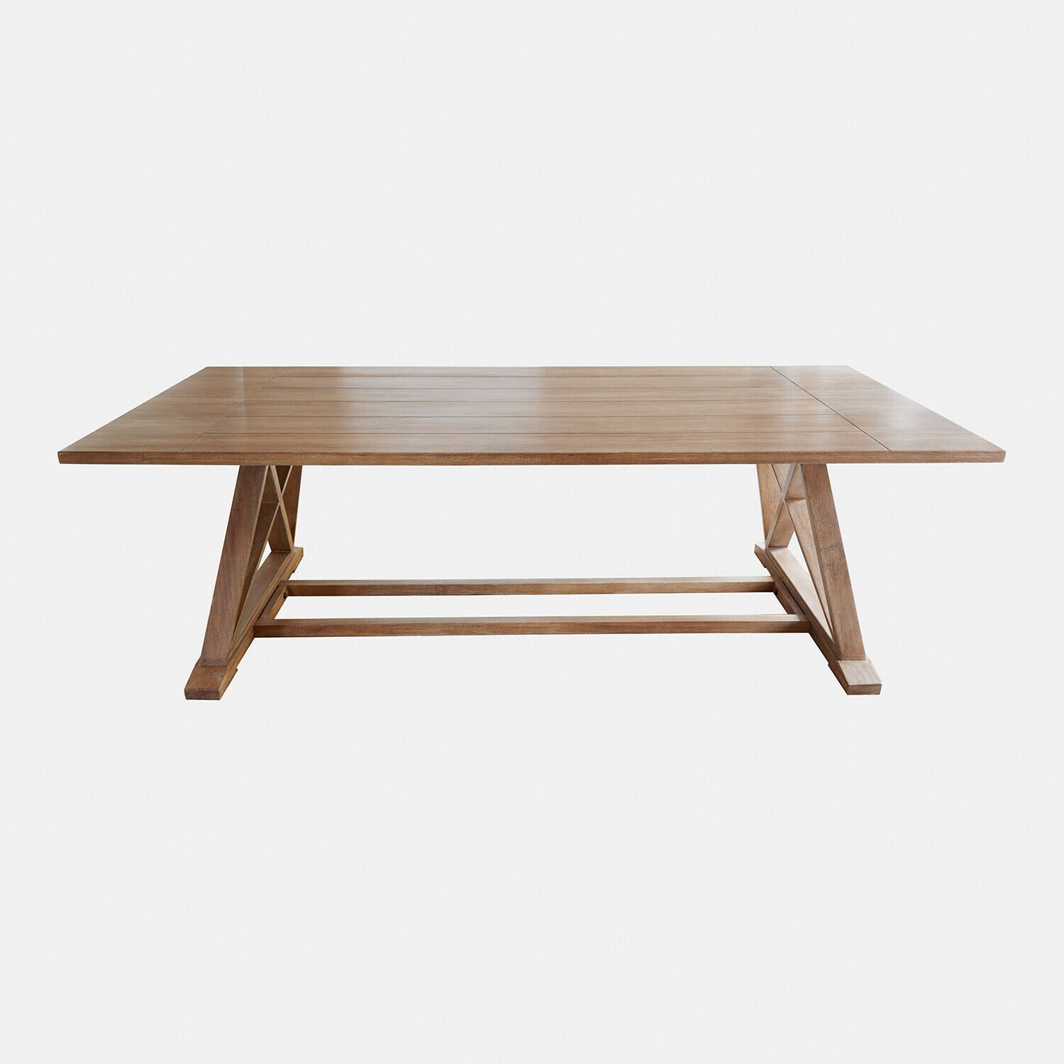 Tafel Isaverny Houten tafel in natuurlijke kleur met rechthoekig blad en stevige onderstel, eetkamermeubel