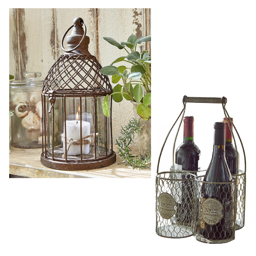 Lanterne décorative en métal brun style vintage avec bougie à l'intérieur, accessoire d'intérieur rustique