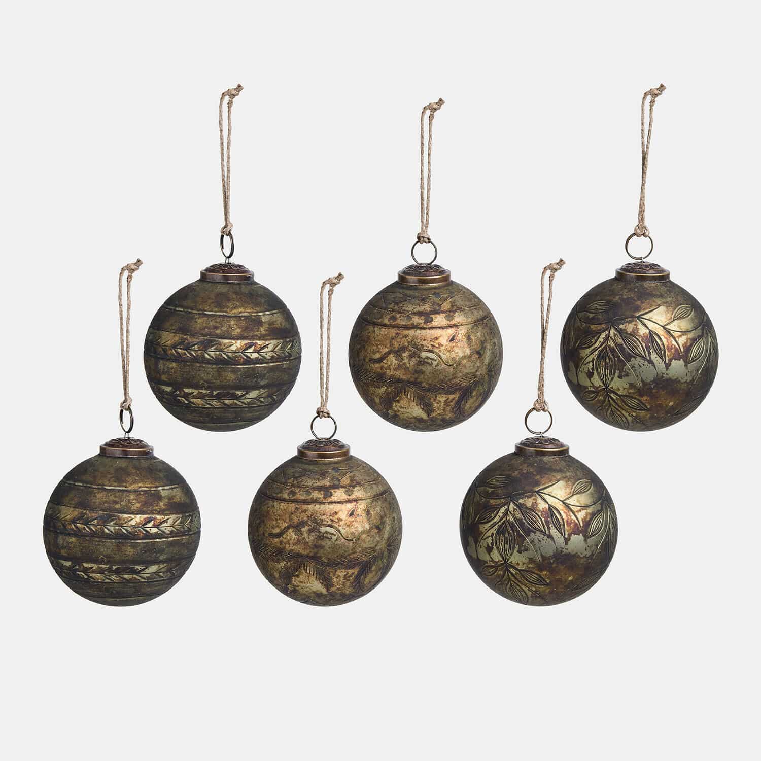 Kerstbal set van 6 Goldenblist Kerstbal set van 6 Goldenblist