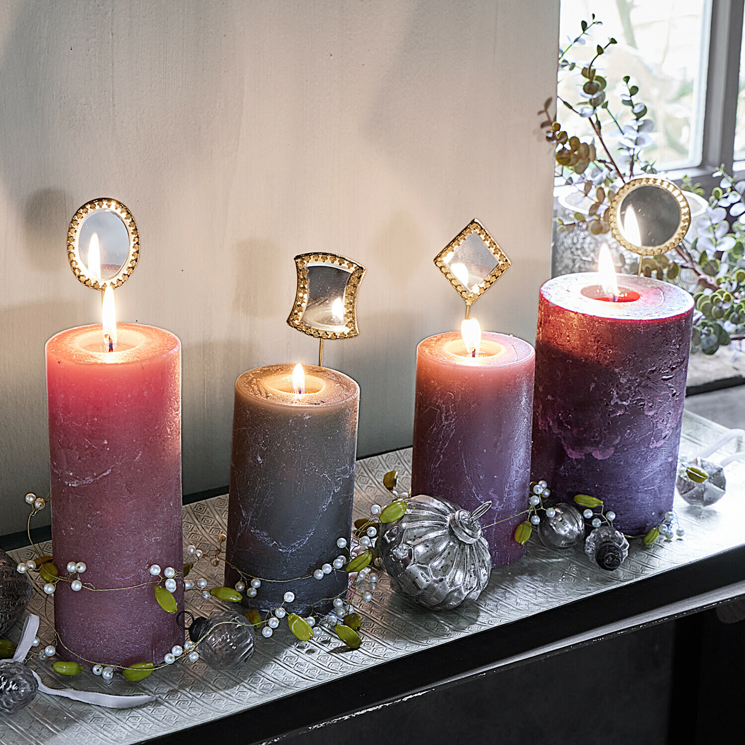 Kaarsenpin set van 4 Isadorra Kaarsenpin set van 4 Isadorra