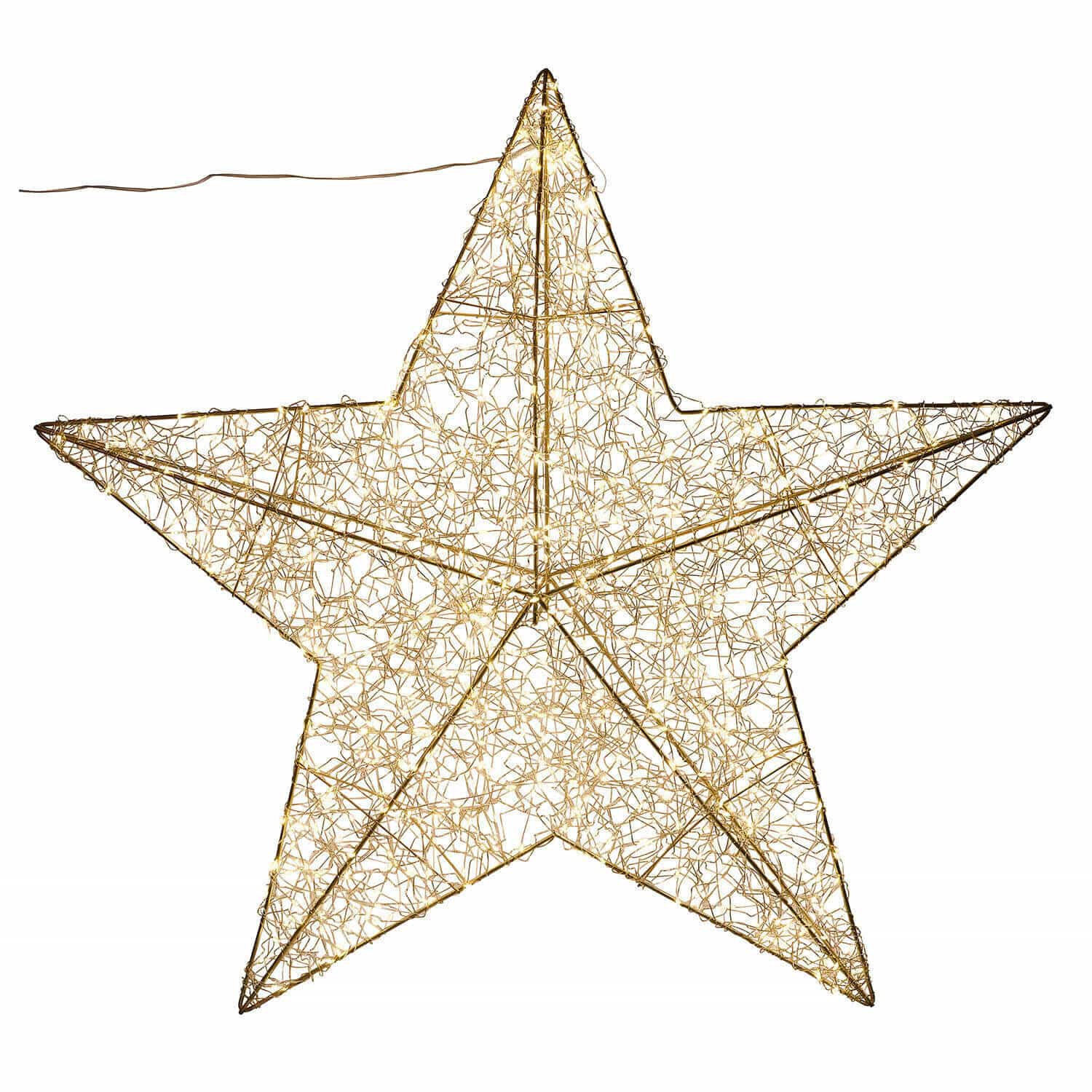 Ster met ledlampjes Vivetelle Decoratieve ster van gouden draad met verlichting, ideaal voor kerstverlichting binnenshuis