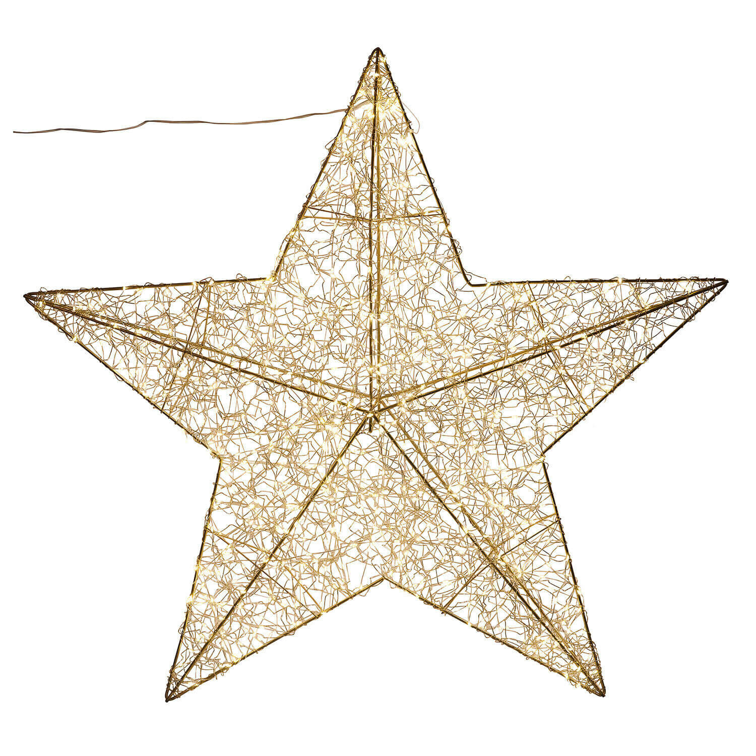 Ster met ledlampjes Vivetelle Decoratieve ster van gouden draad met verlichting, ideaal voor kerstverlichting binnenshuis